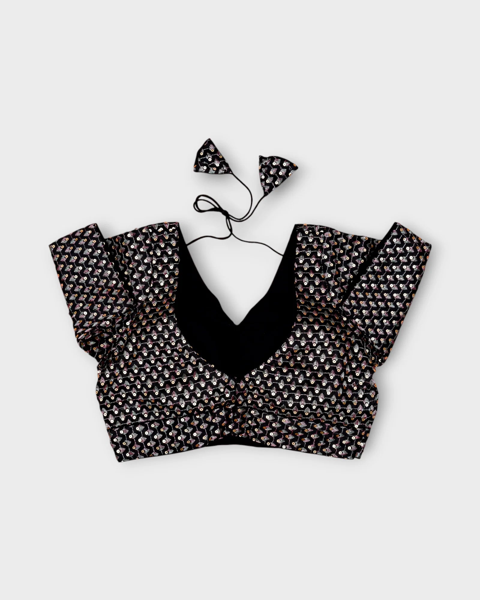 Silk V Neck Hook Back Readymade Blouse