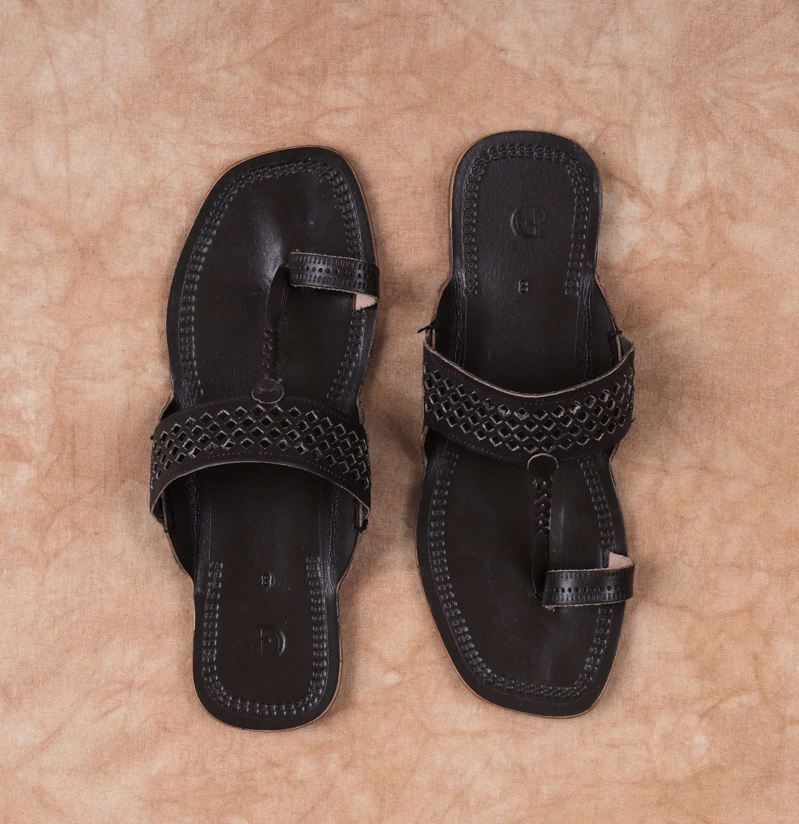 Dark Brown Open Toe Kolhapuri Sandals