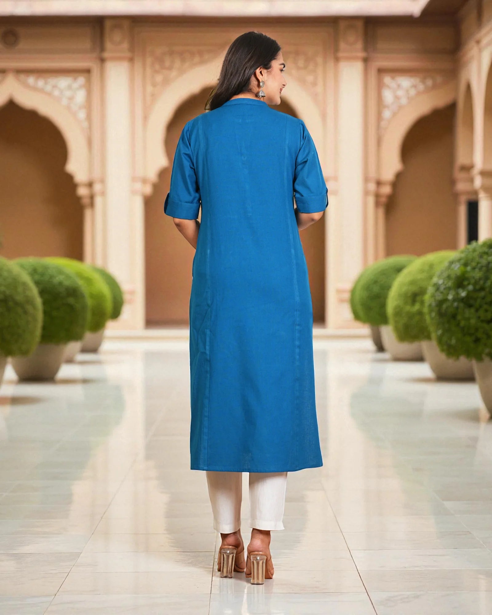 Modern Cotton Embroidered Kurta Set