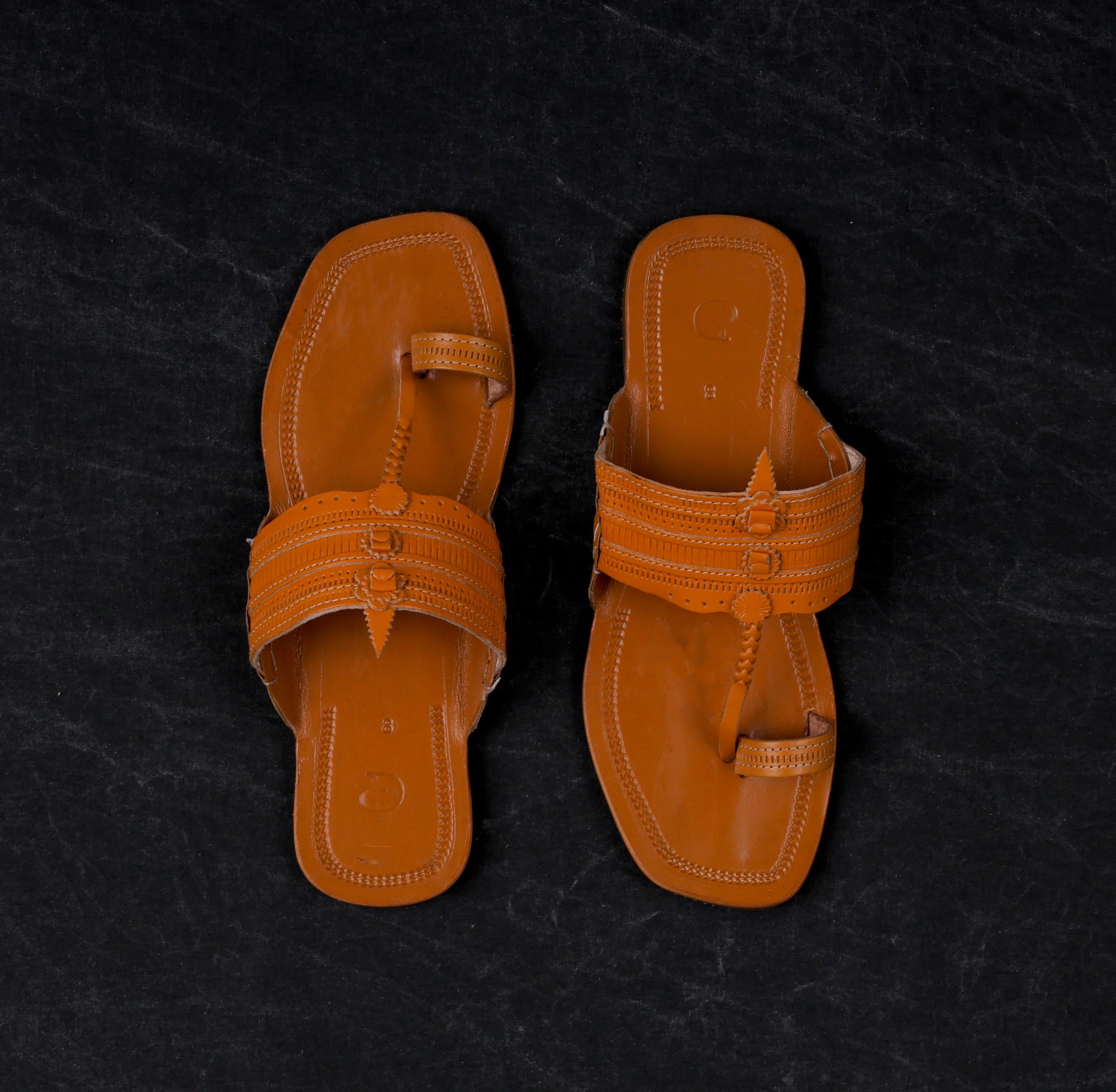Tan Handcrafted Traditional Kolhapuri Sandals