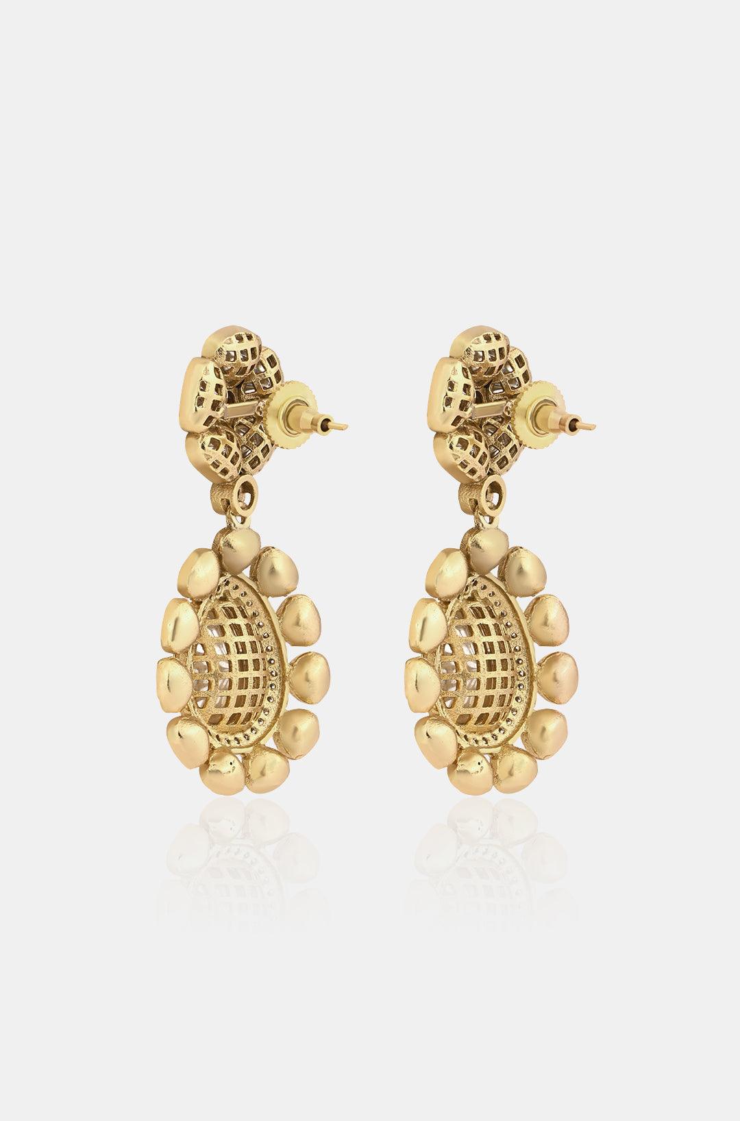 Gilded Glamour Polki Open Danglers - Dyulokha
