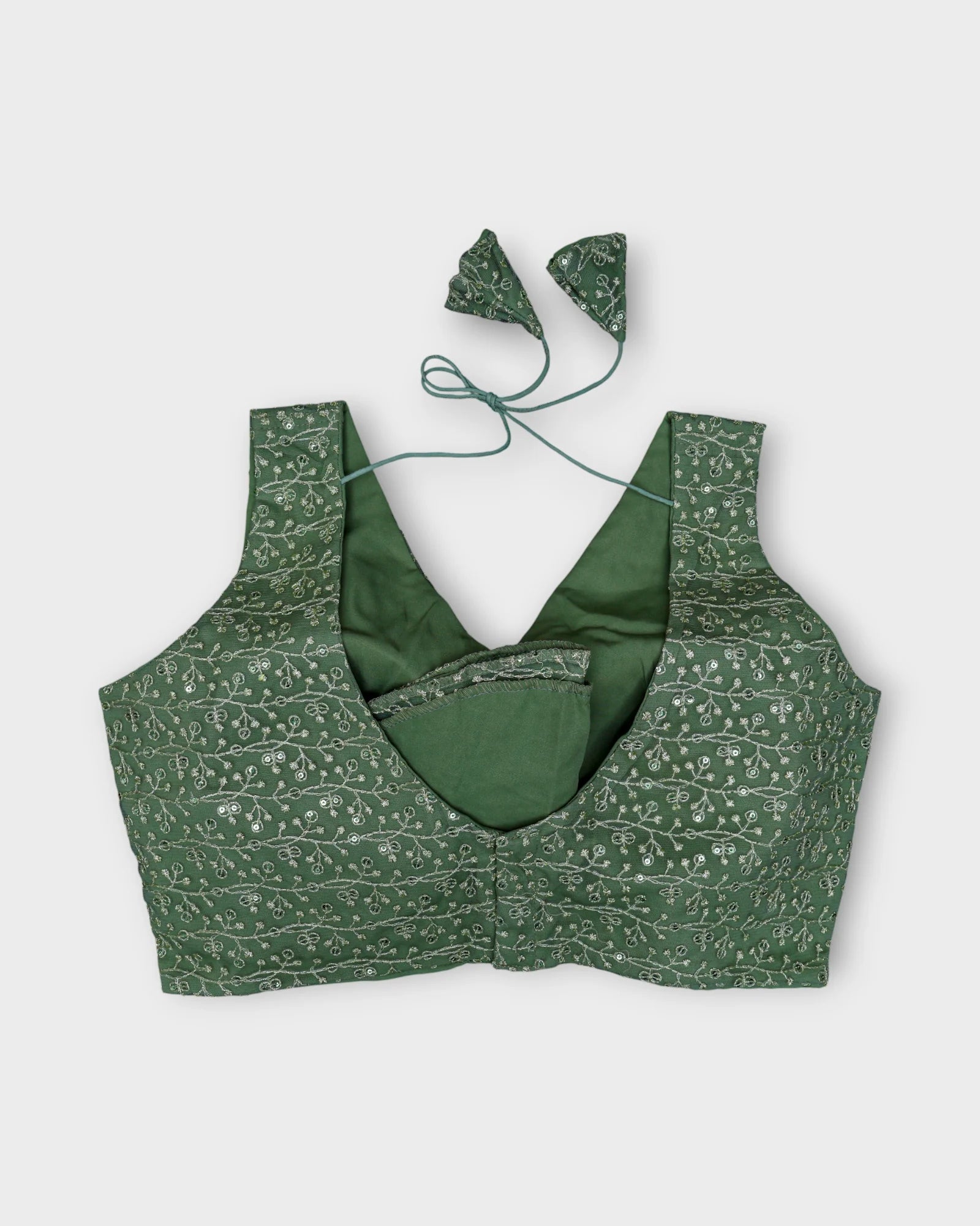 V Neck Embroidered Cotton Readymade Blouse