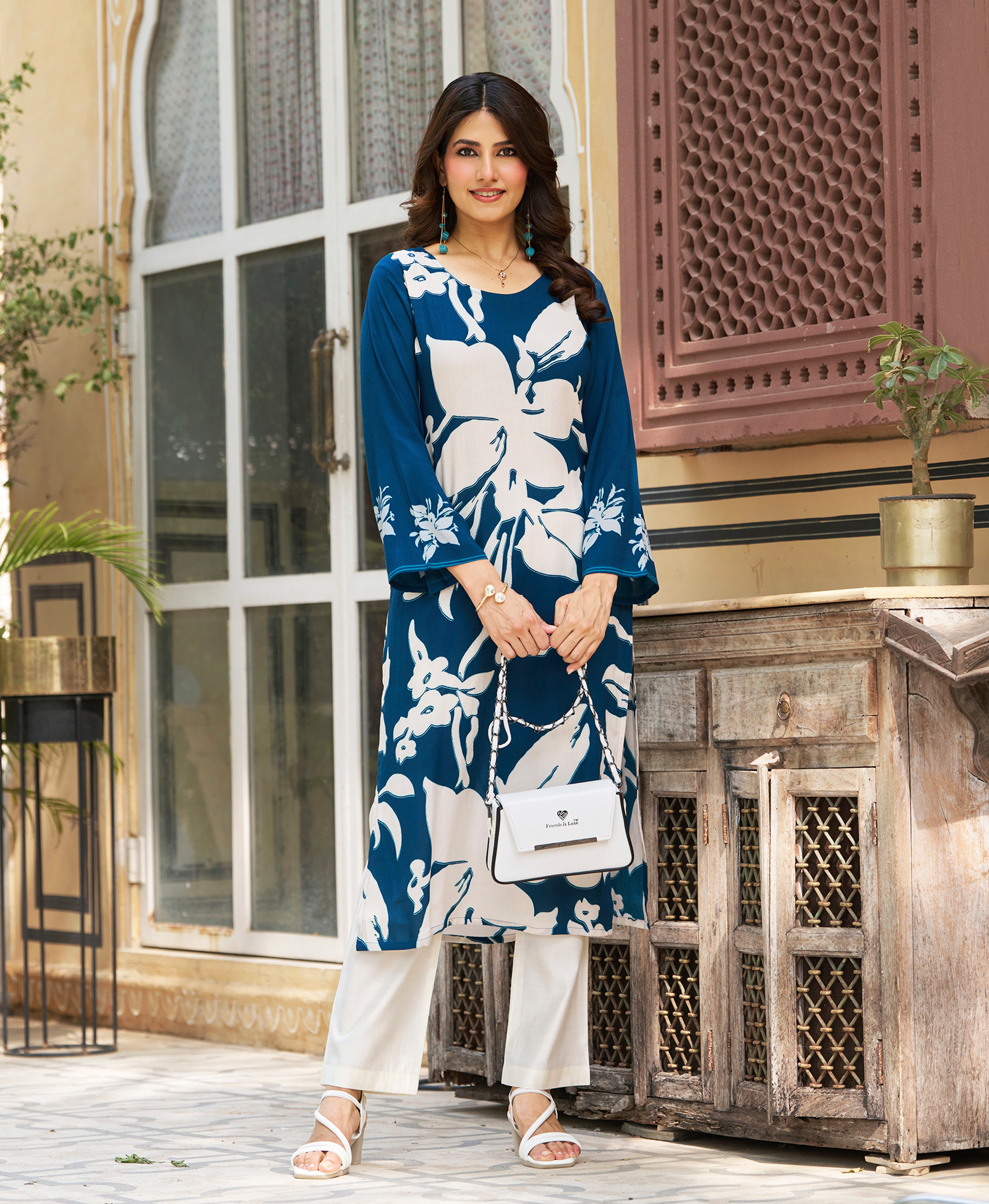 Floral Print Cotton Kurta Set