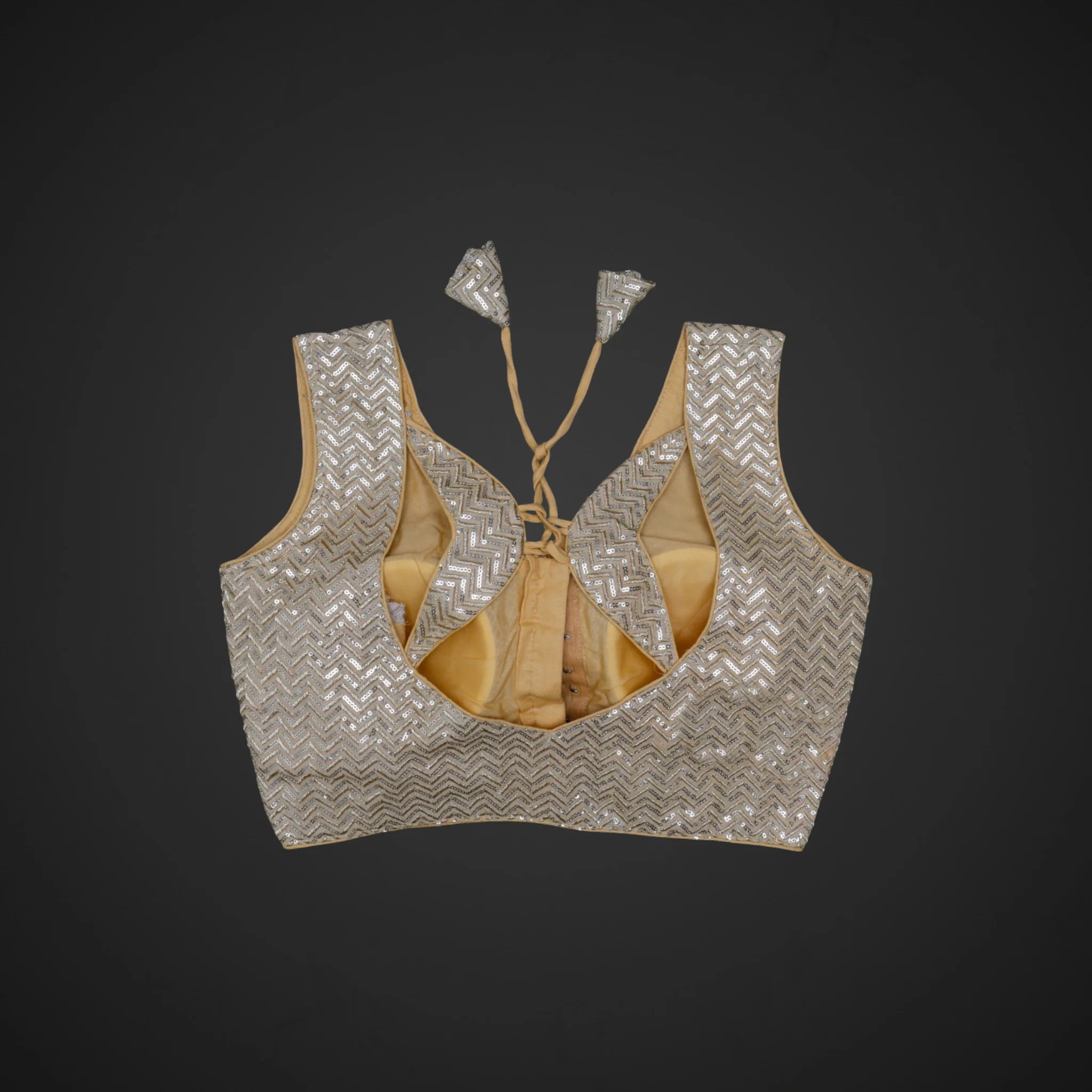 Georgette V Neck Cutout Readymade Blouse