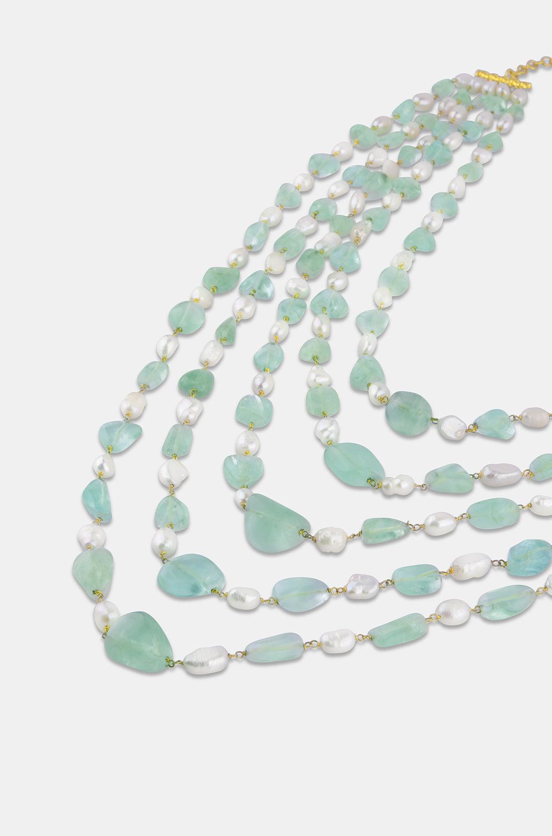 Mint Bliss Pearl Necklace - Dyulokha