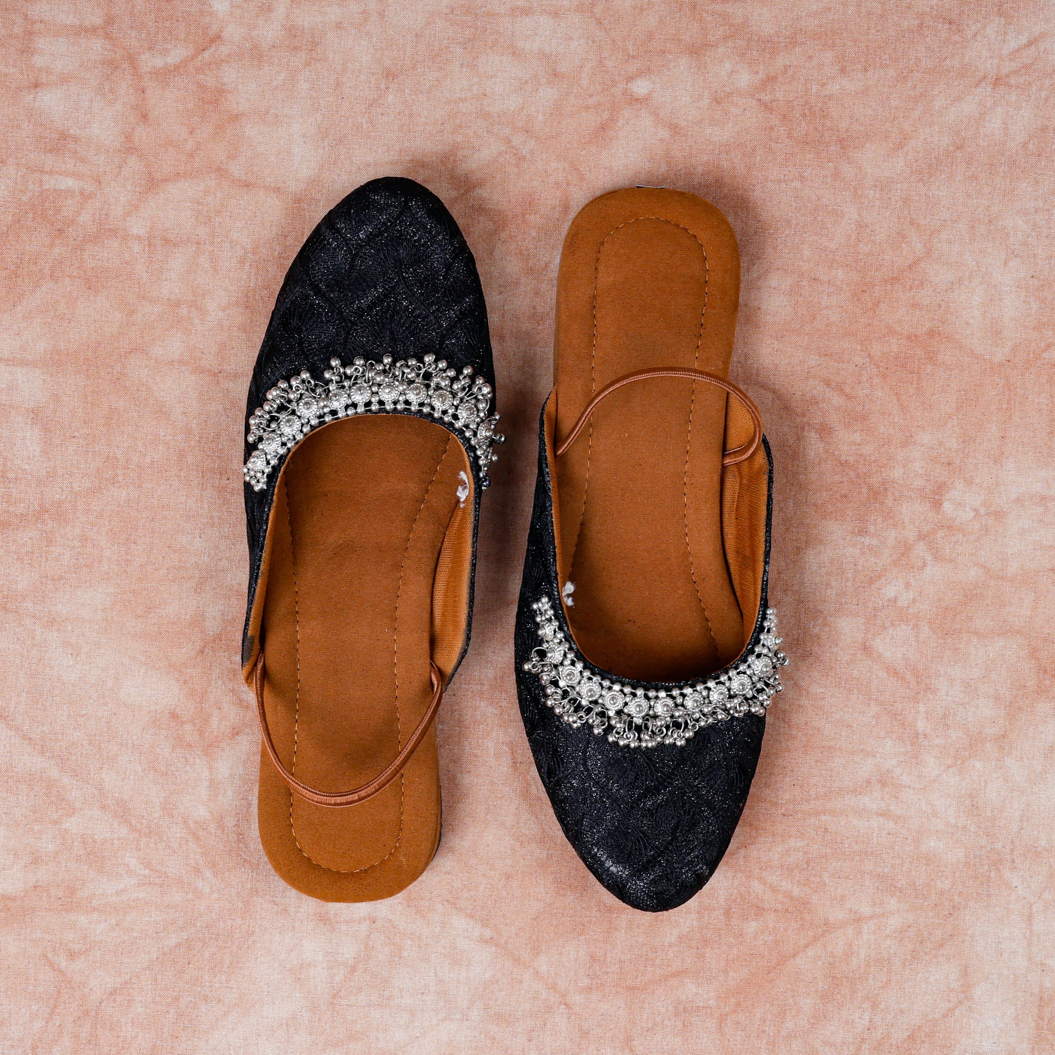 Soft Fabric Black Mules