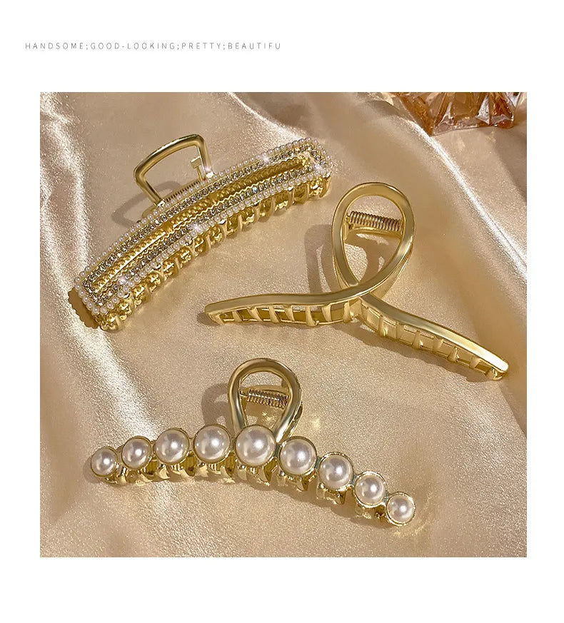 Gold Shark Clip for Women’s Hair Styling