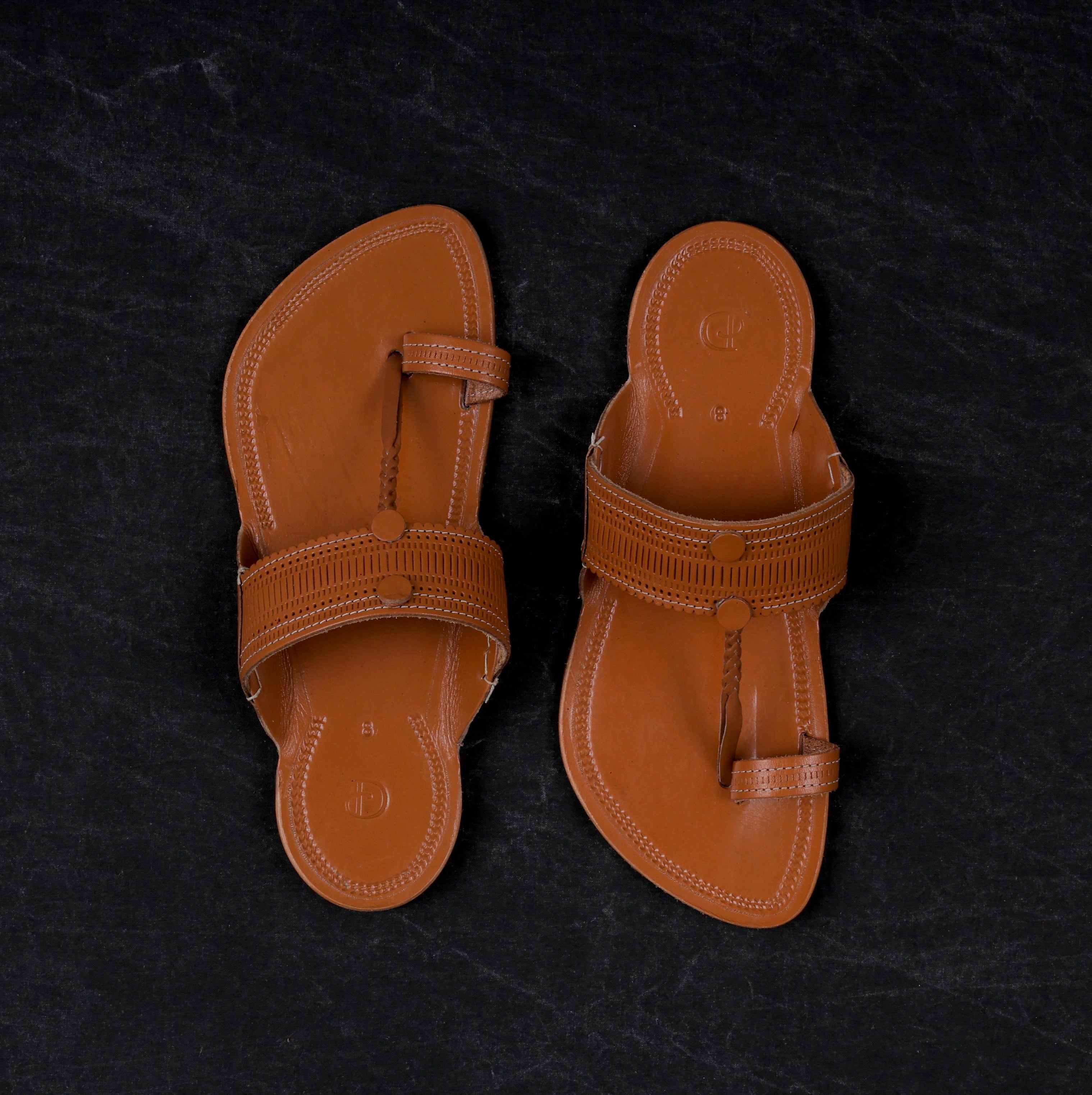 Handcrafted Tan Open Toe Kolhapuri Sandals