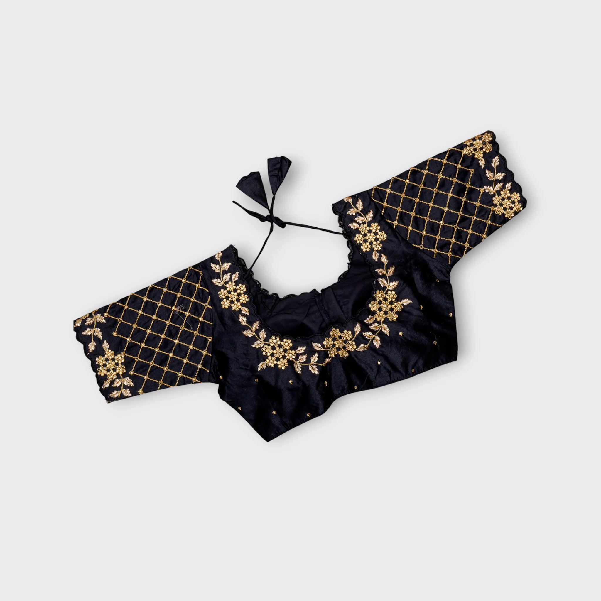 Milan Silk Jewel Neck Readymade Blouse