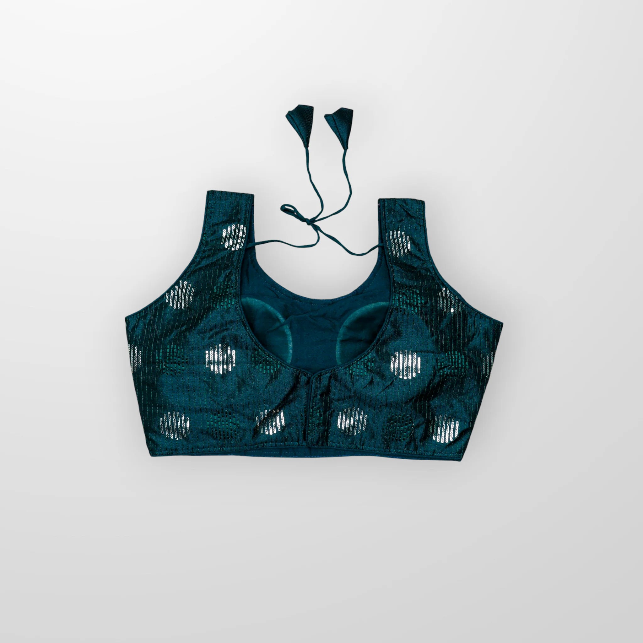 Silk U Neck Embroidered Readymade Blouse