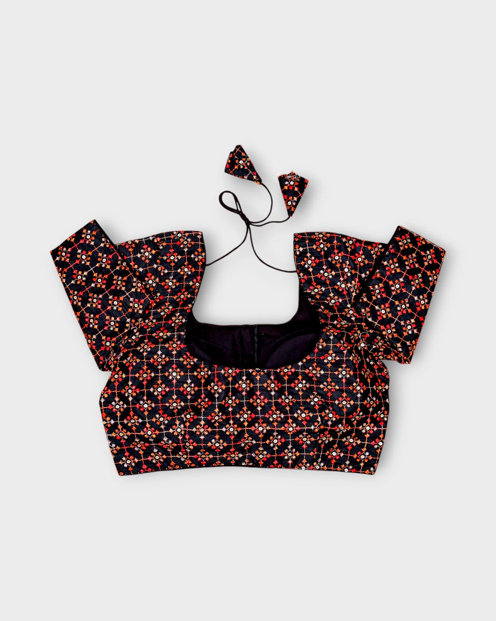 Raw Silk U Neck Back Design Readymade Blouse