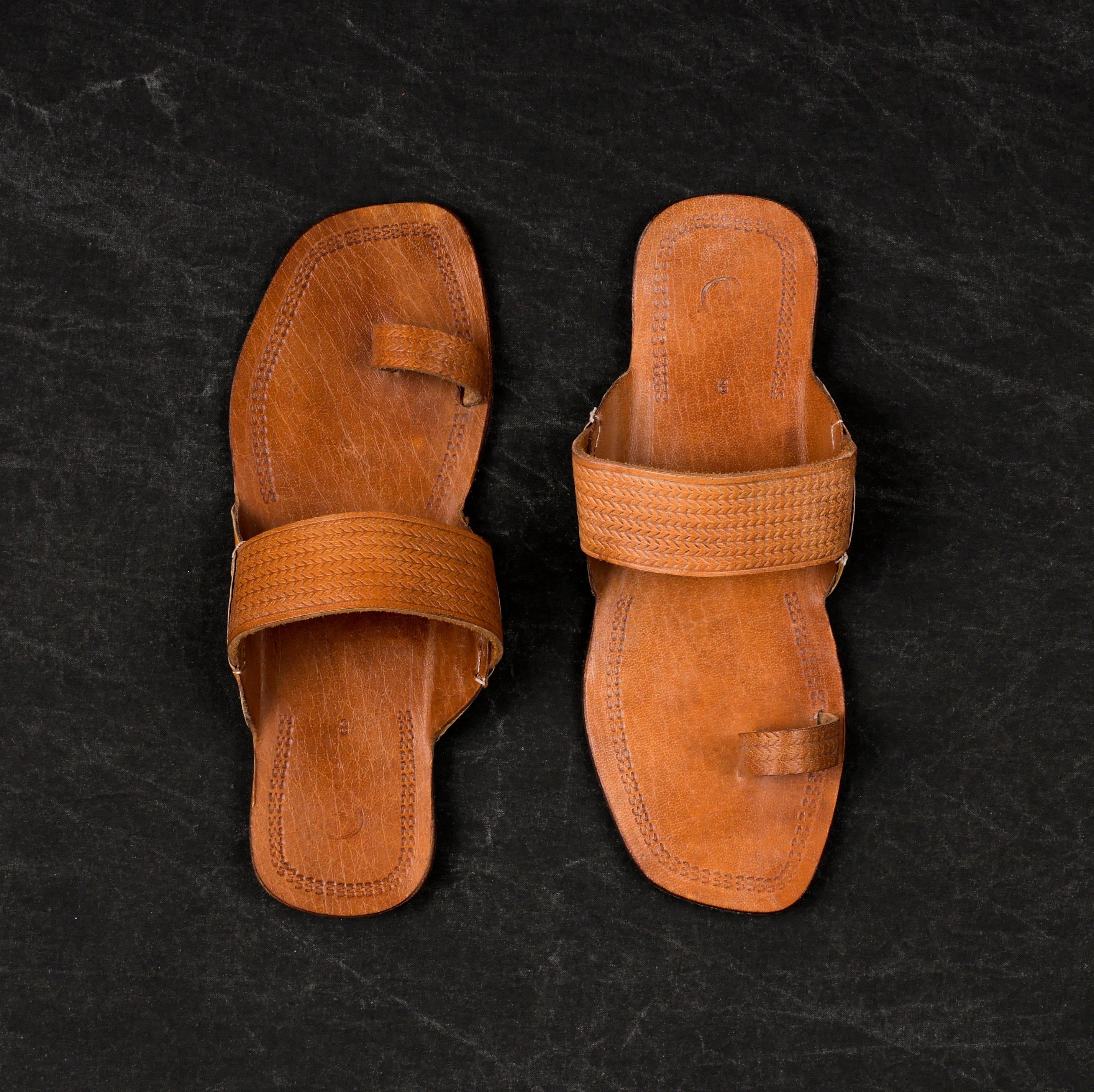 Light Brown Leather Kolhapuri Sandals