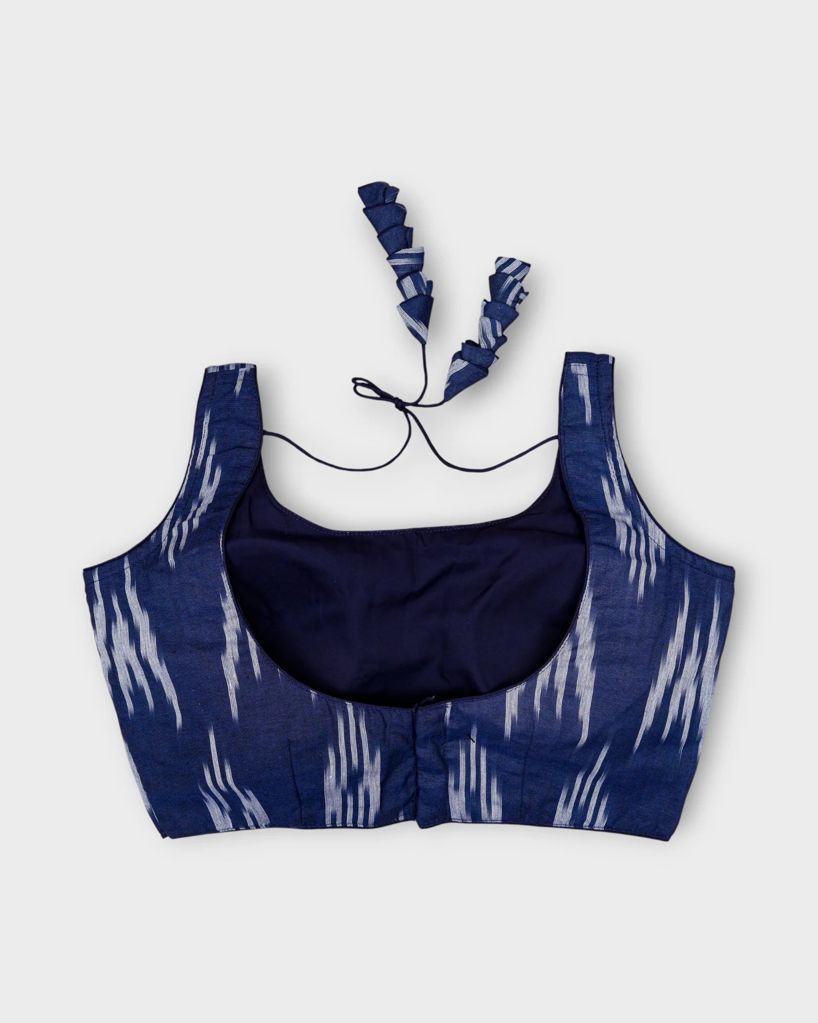 Cotton U Neck Blouse with Back Closure
