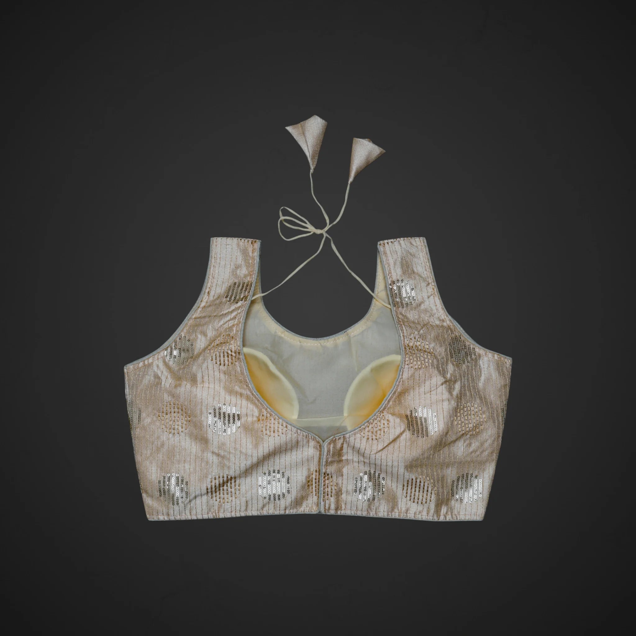 Silk U Neck Embroidered Readymade Blouse