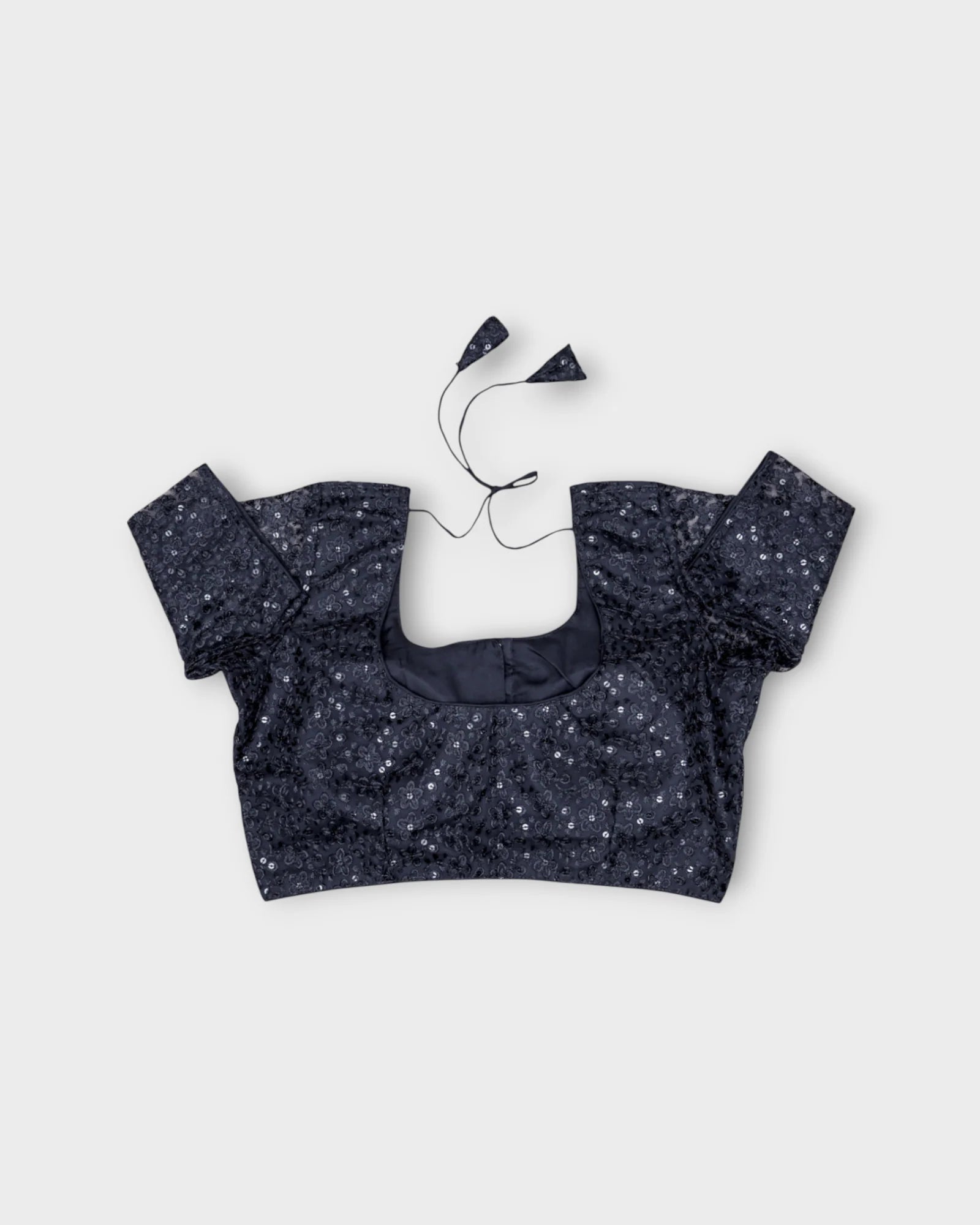 Embroidered Net U Neck Readymade Blouse