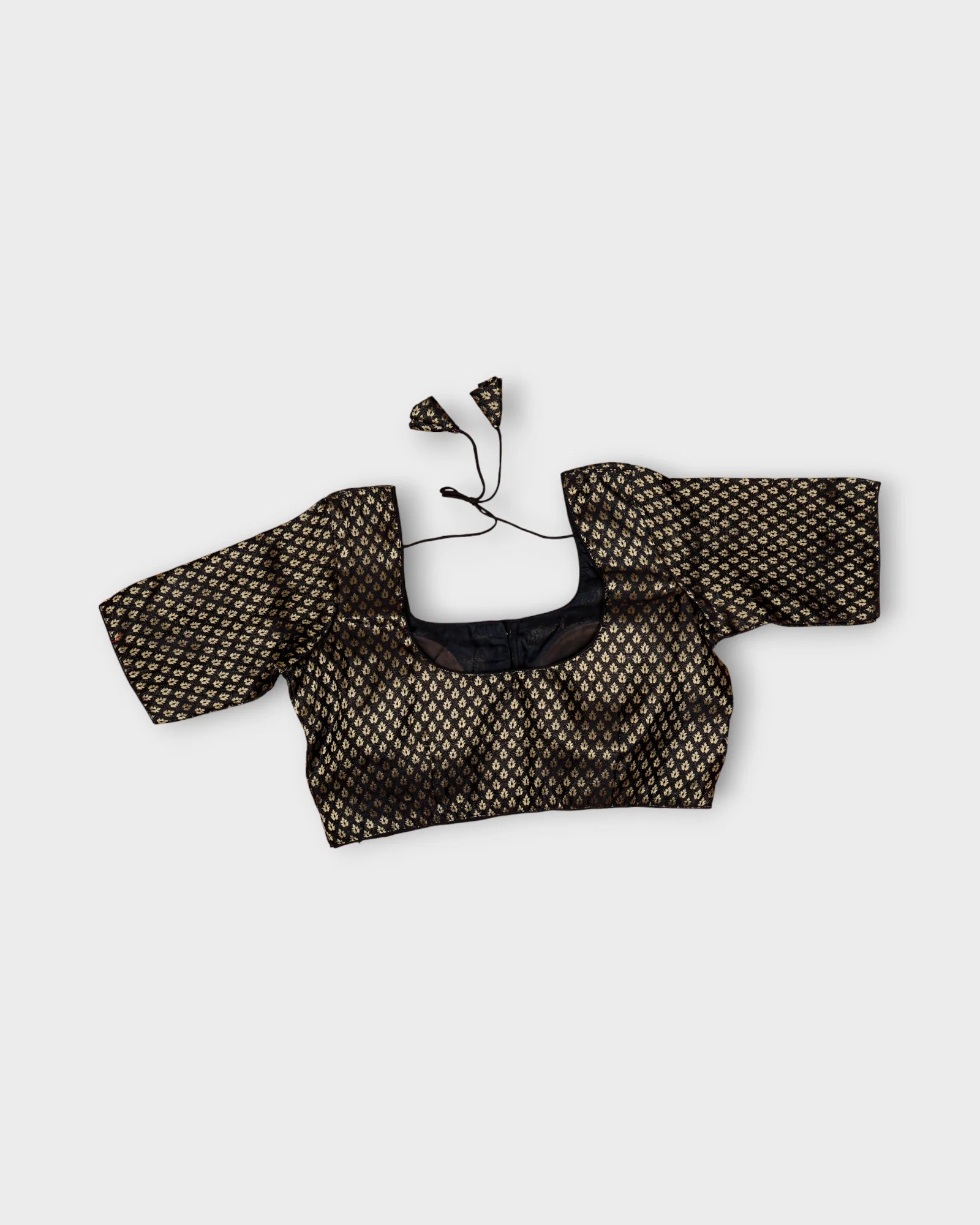 Silk Jacquard U Neck Back Design Readymade Blouse