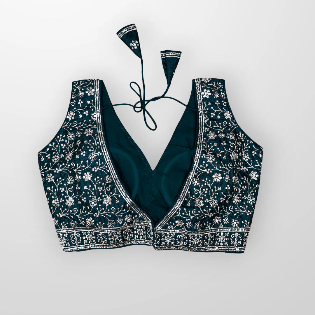 Unveil Charm Phantom Silk V Neck Blouse
