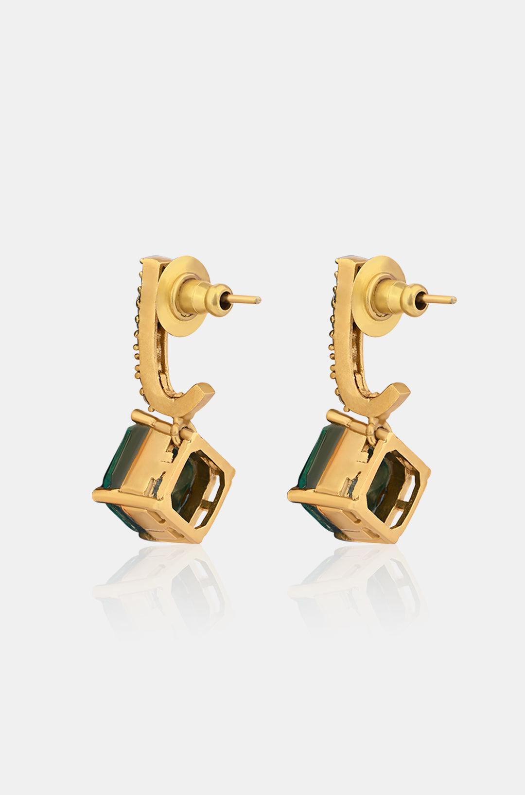 Victorian Green Elegance Earrings - Dyulokha