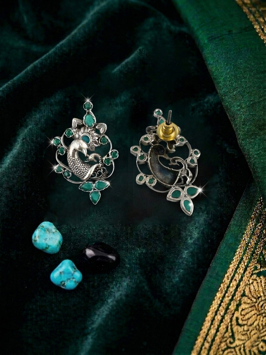 Emerald Plume Studs