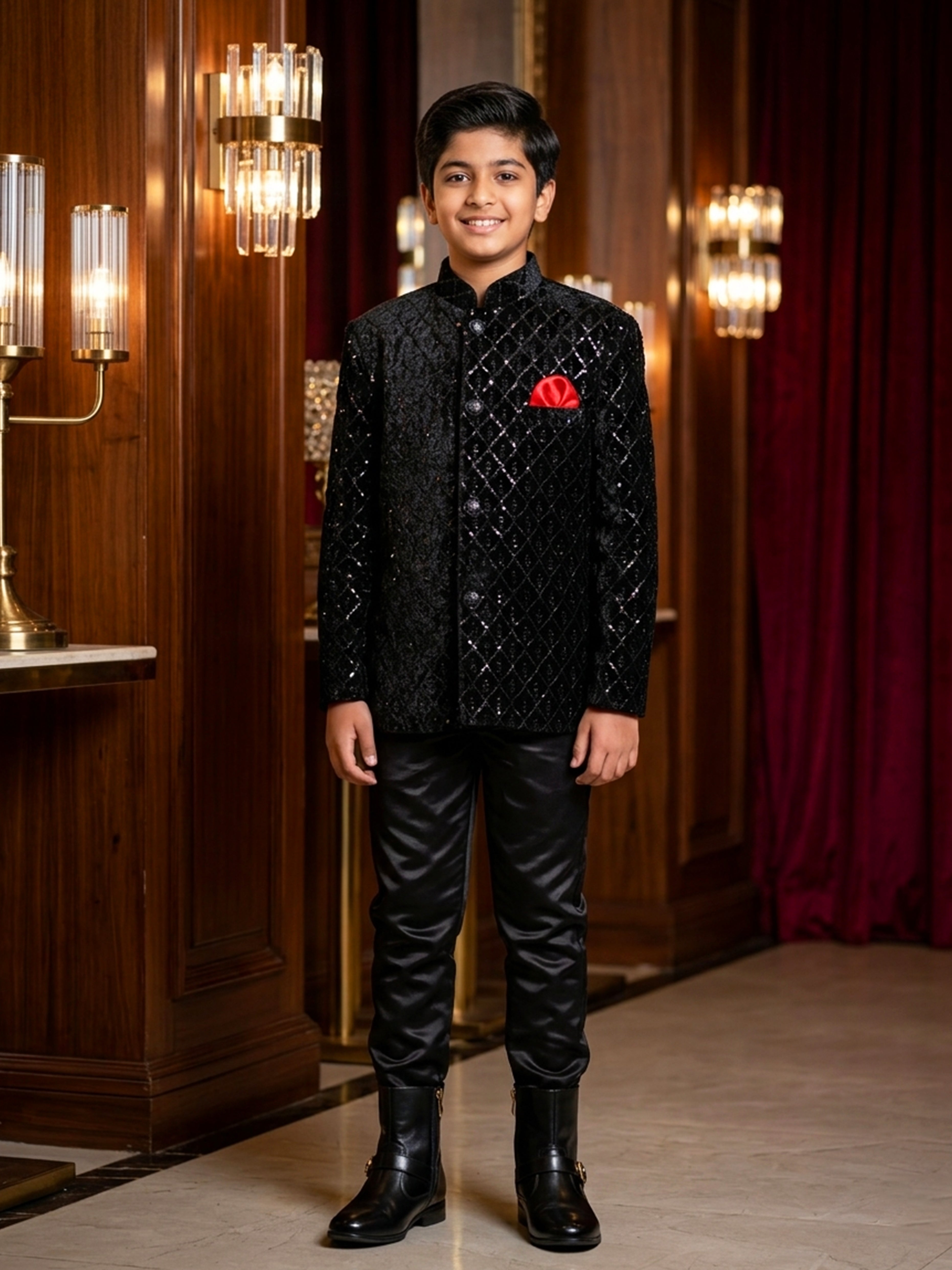 Festive Sequin Kurta Pajama Set