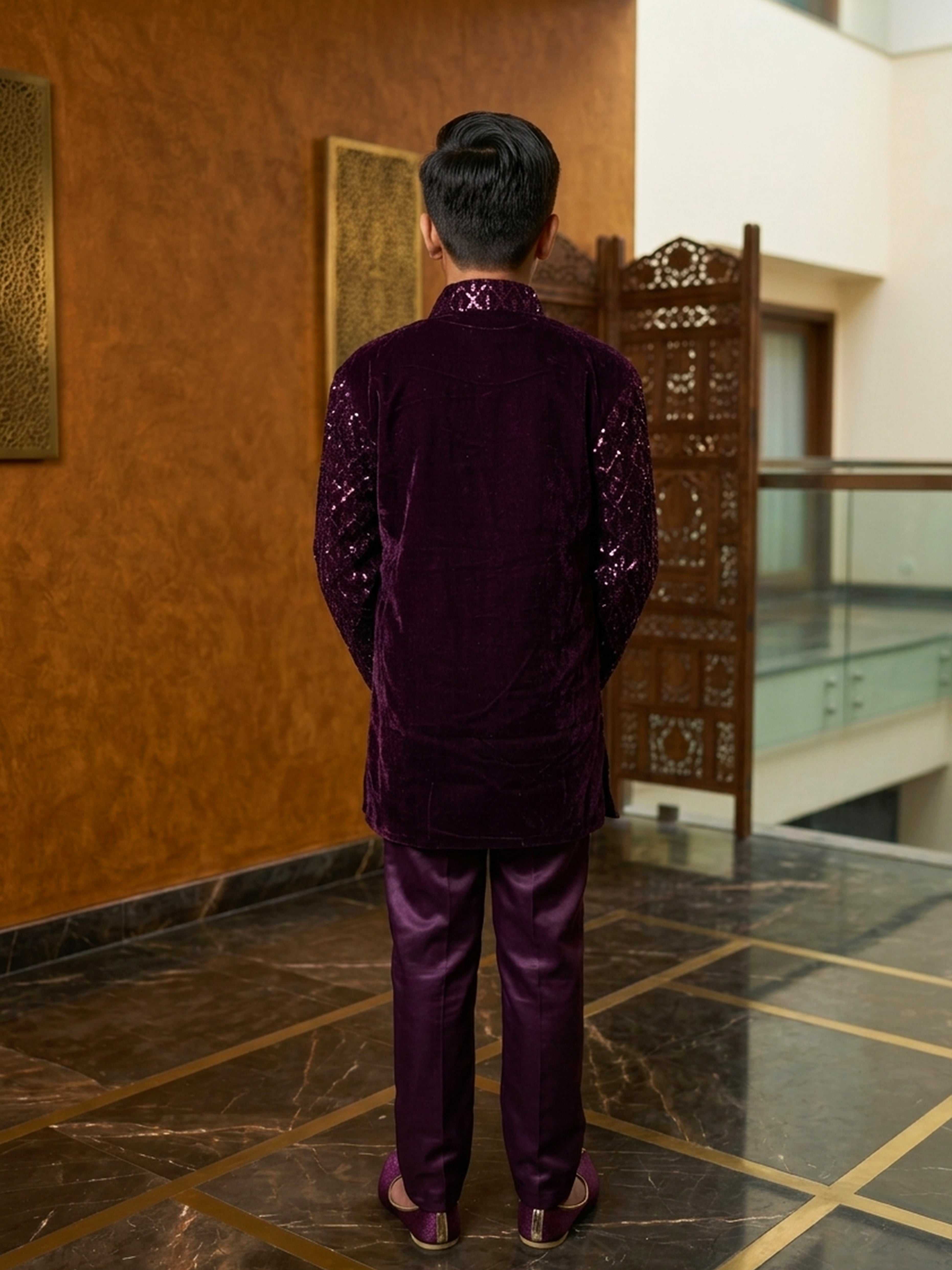 Festive Sequin Kurta Pajama Set