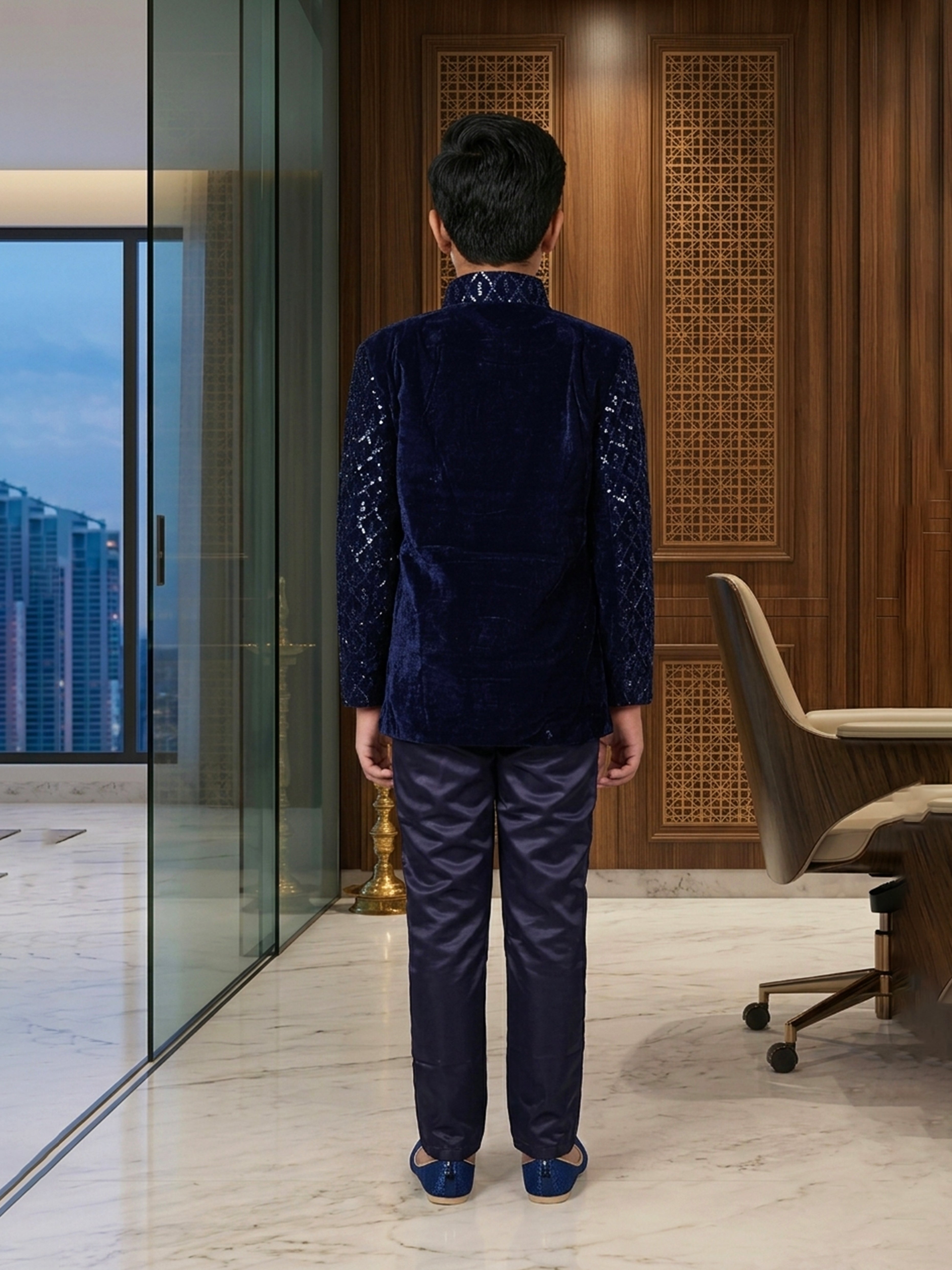 Festive Sequin Kurta Pajama Set