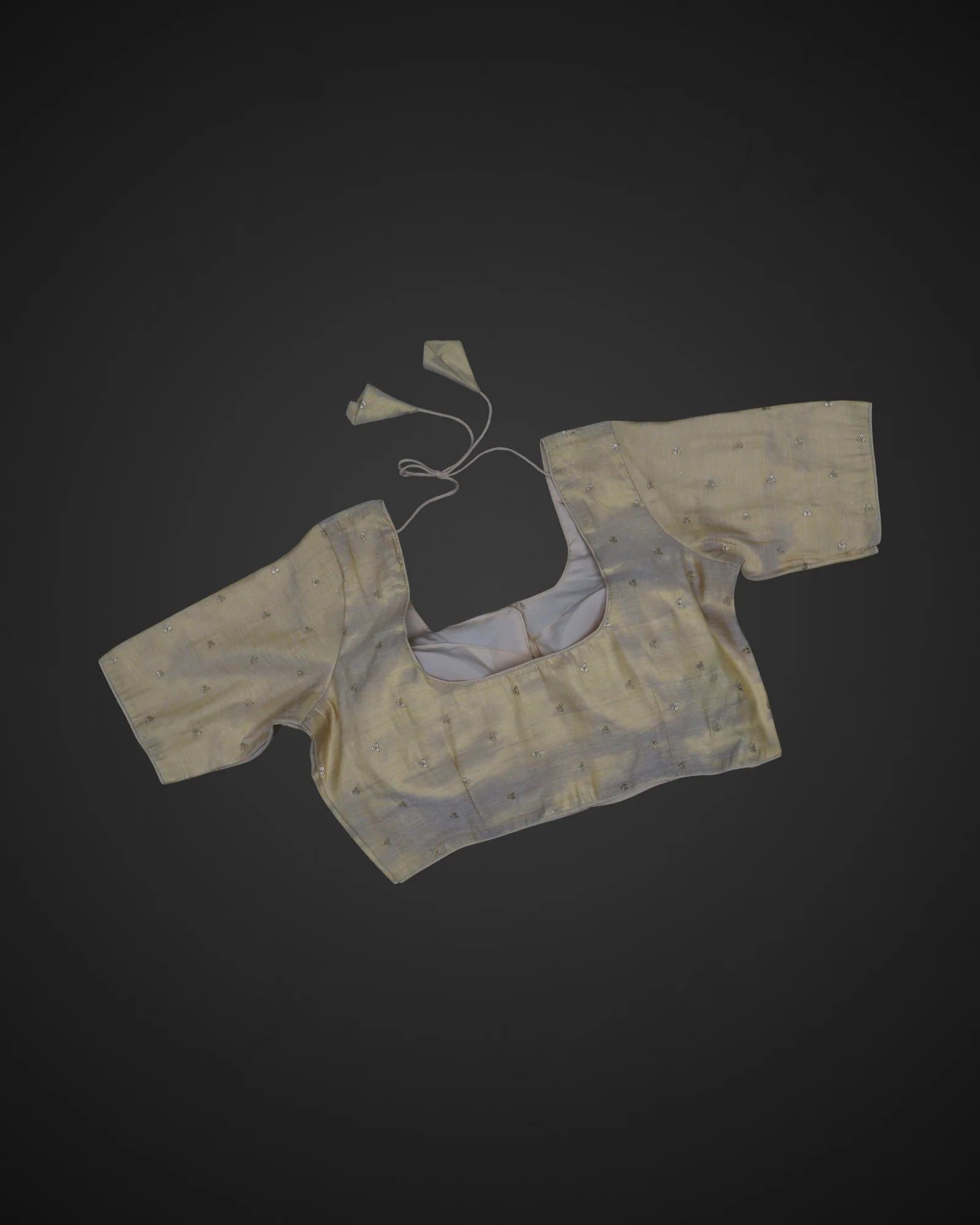 U Neck Cotton Fitted Half Sleeve Blouse