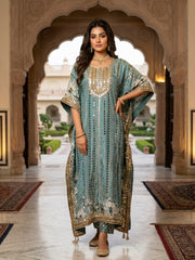 Gold Kaftan with Intricate Embroidery