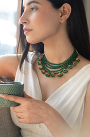 Green Jhumka Delight Necklace - Dyulokha