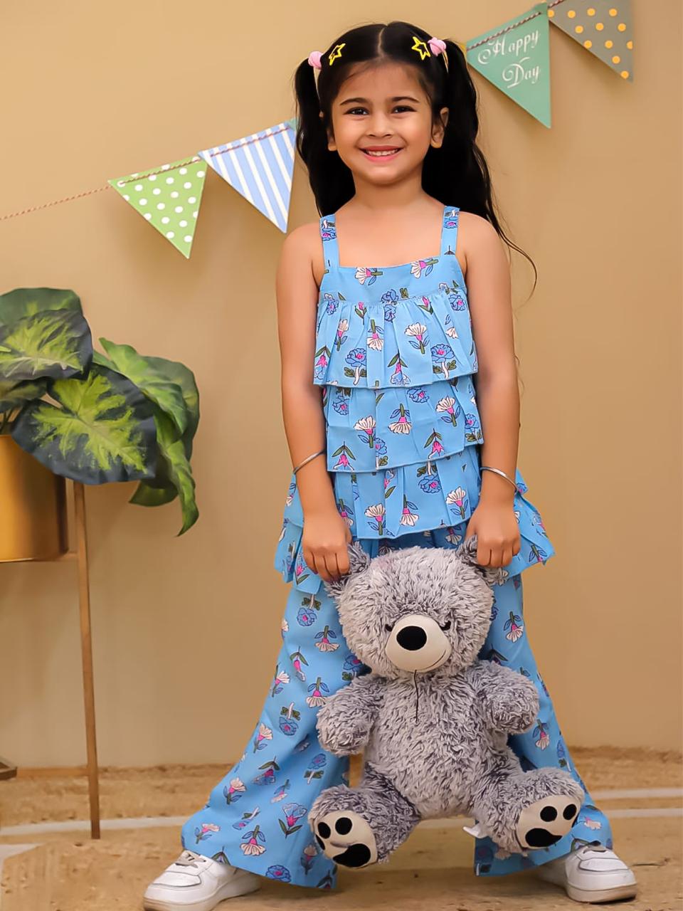 Printed Floral Ruffled Dress