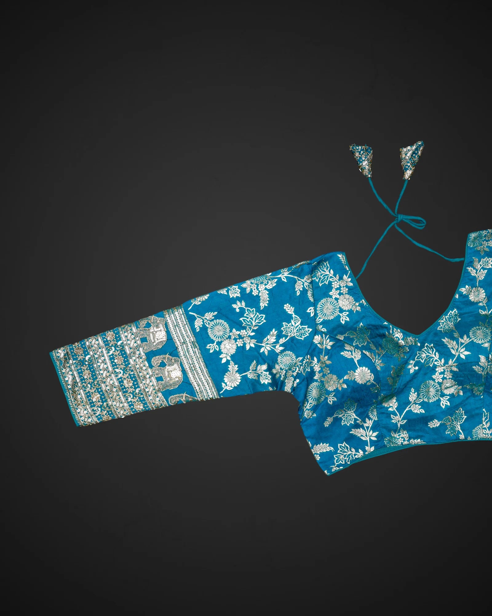 Full Sleeve V-Neck Silk Blouse