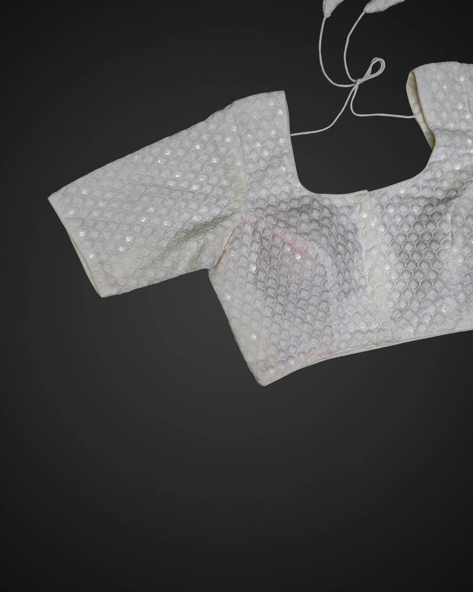 Cotton Deep Back U Neck Readymade Blouse