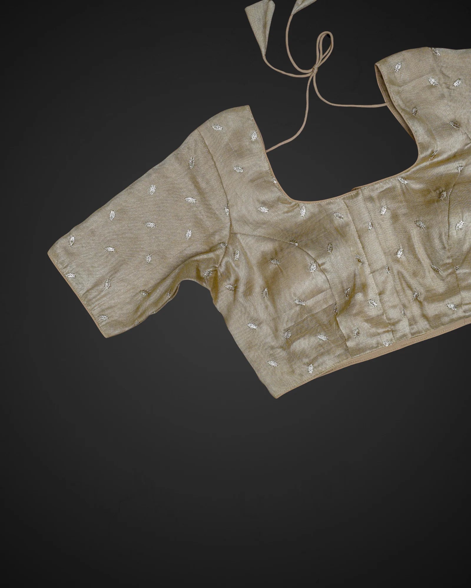 Tissue Deep Back Readymade Blouse