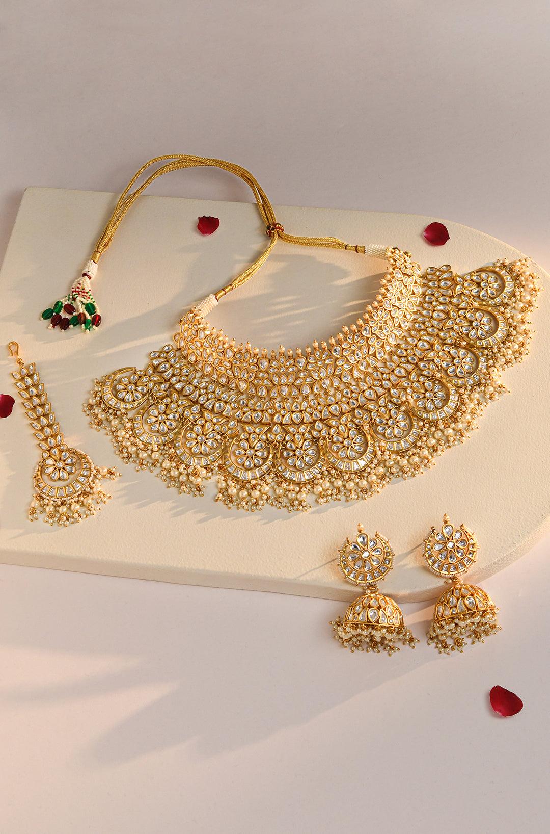 Ethereal Bridal Kundan Pearls Ensemble - Dyulokha