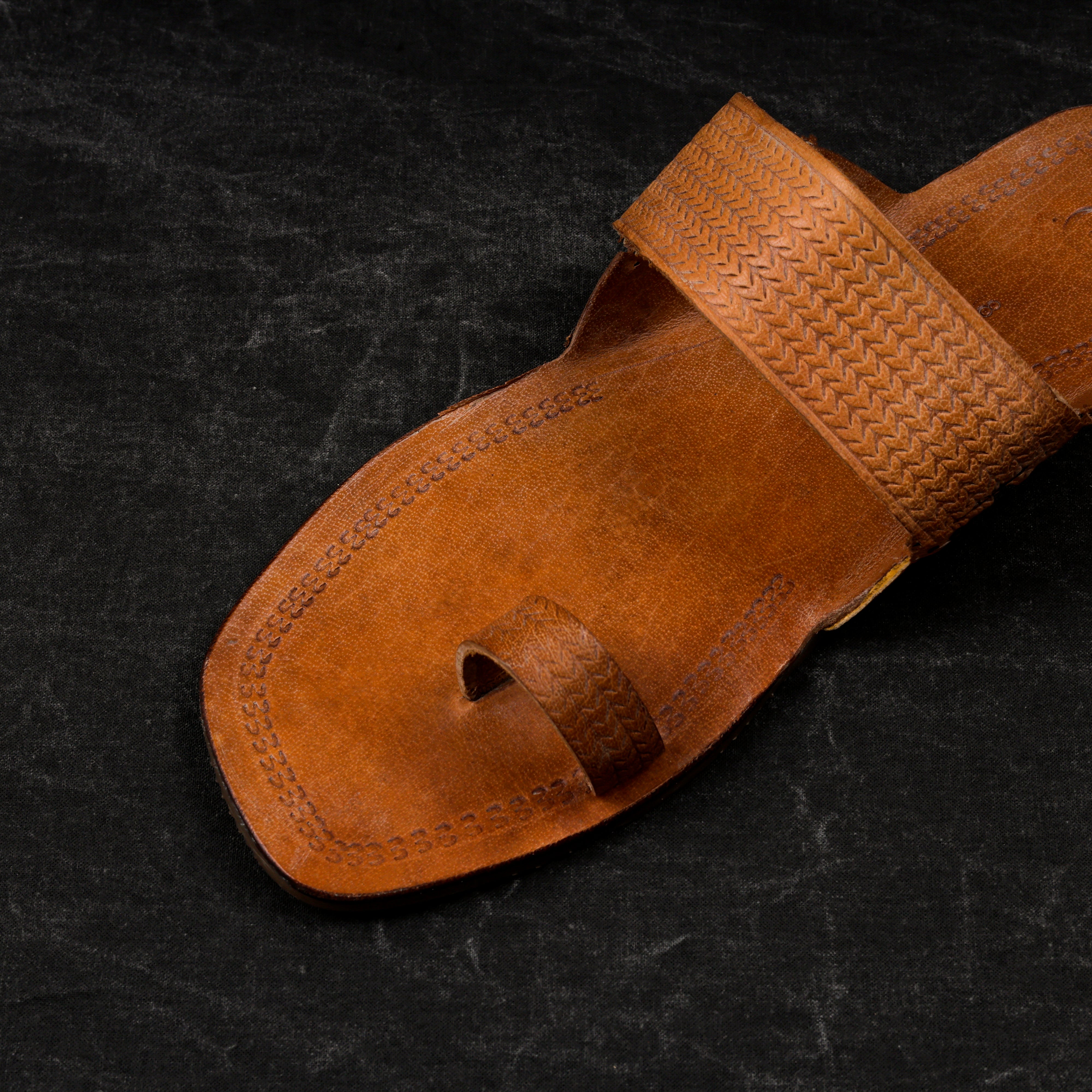 Light Brown Leather Kolhapuri Sandals