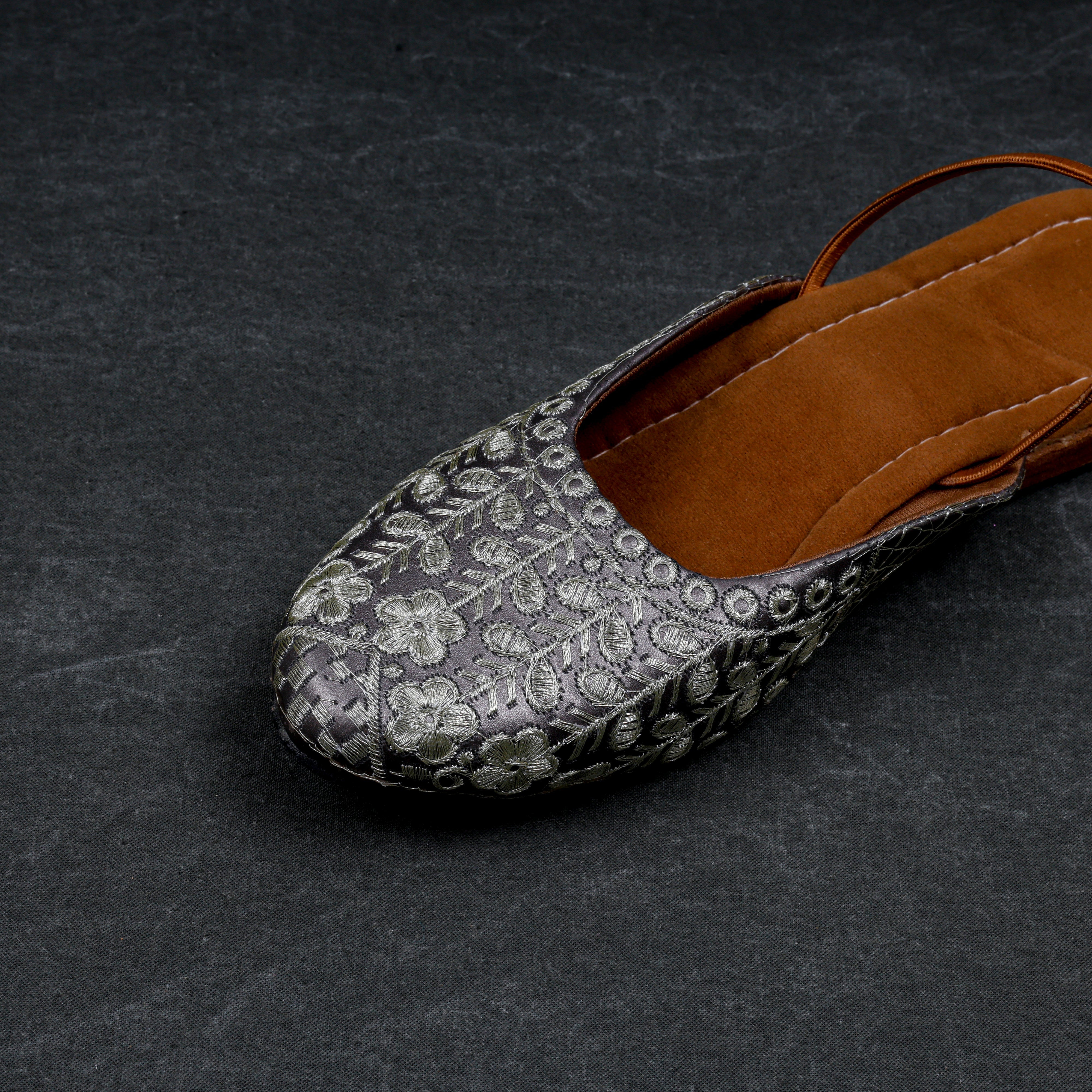 Silver Textured Handcrafted Mule