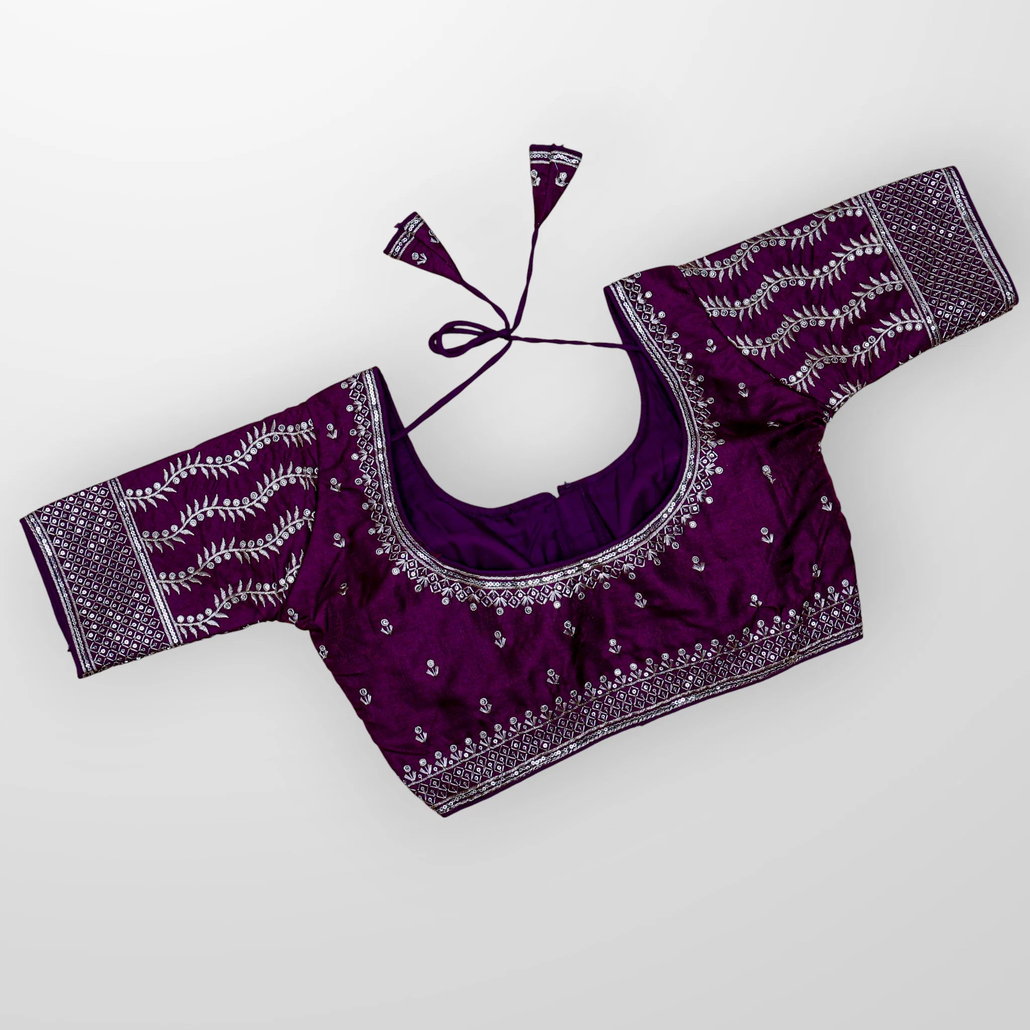 Silk U Neck Readymade Blouse