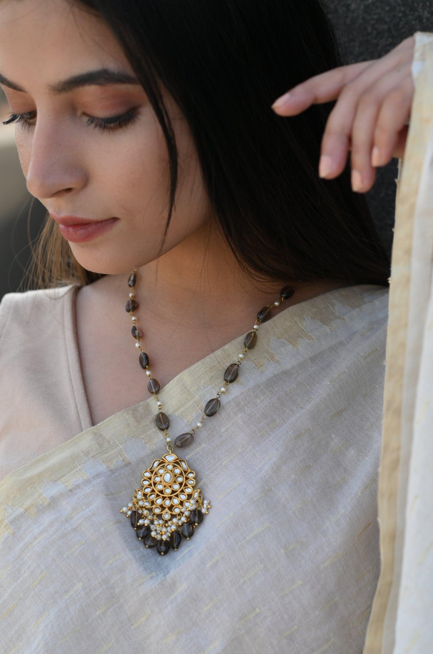 Rich Mocha Kundan Necklace - Dyulokha