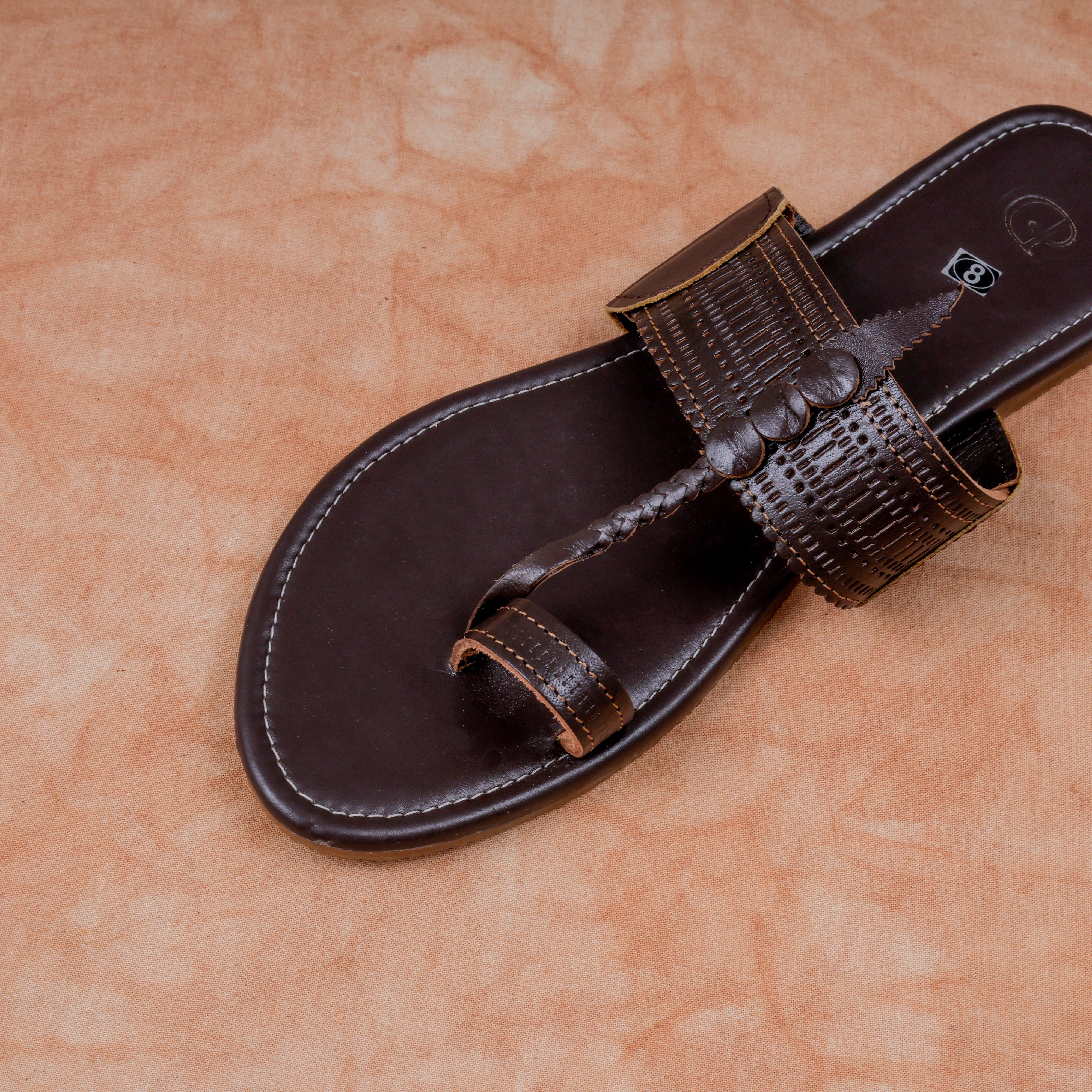 Dark Brown Patent Leather Artisan Flats