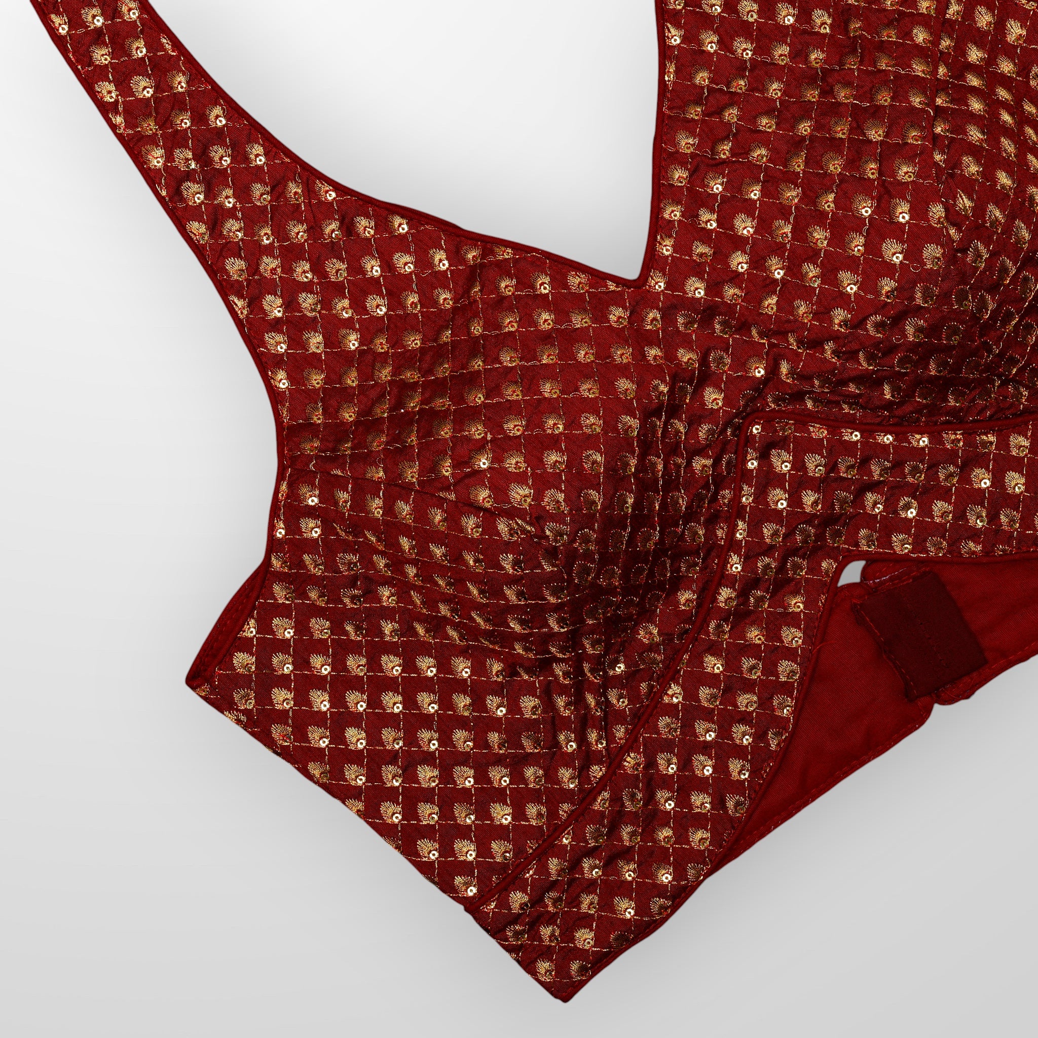 Raw Silk V Neck Readymade Blouse