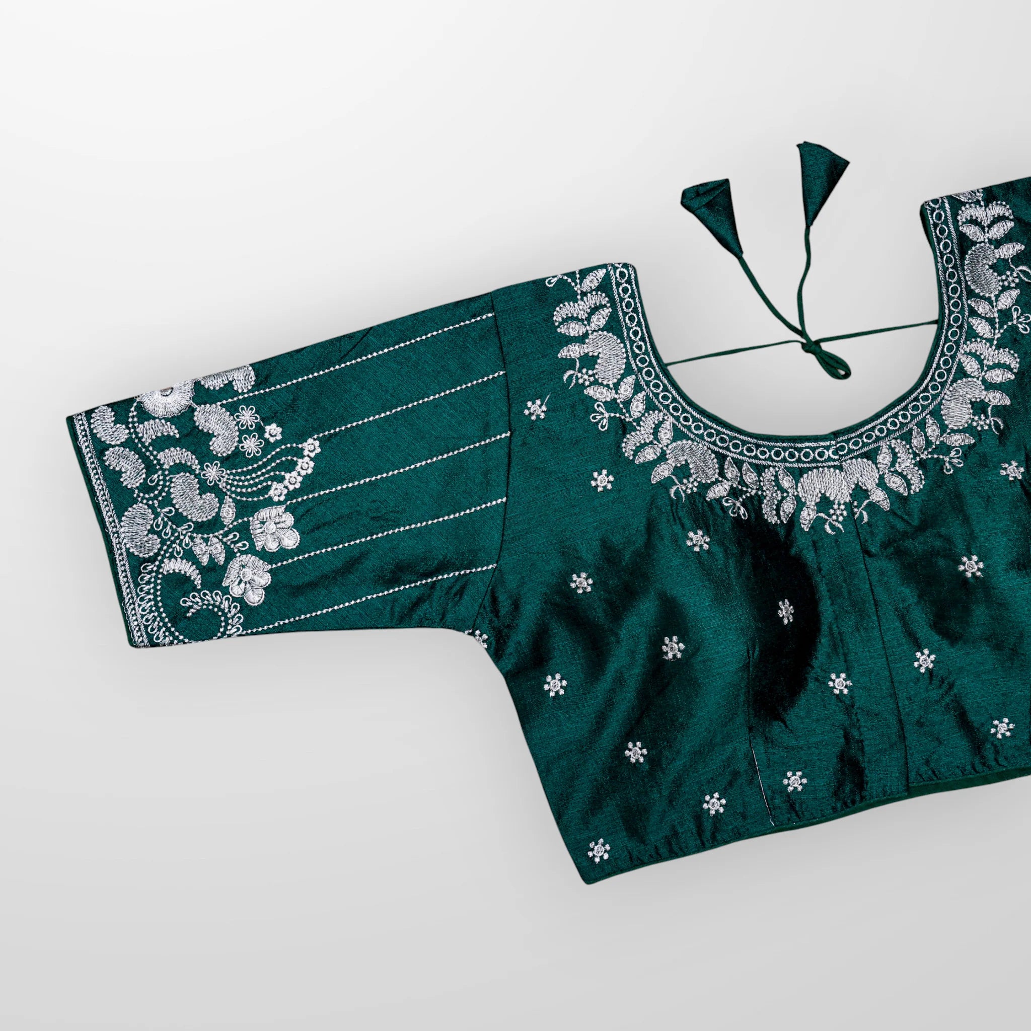 Silk Zari Butta Embroidered Readymade Blouse