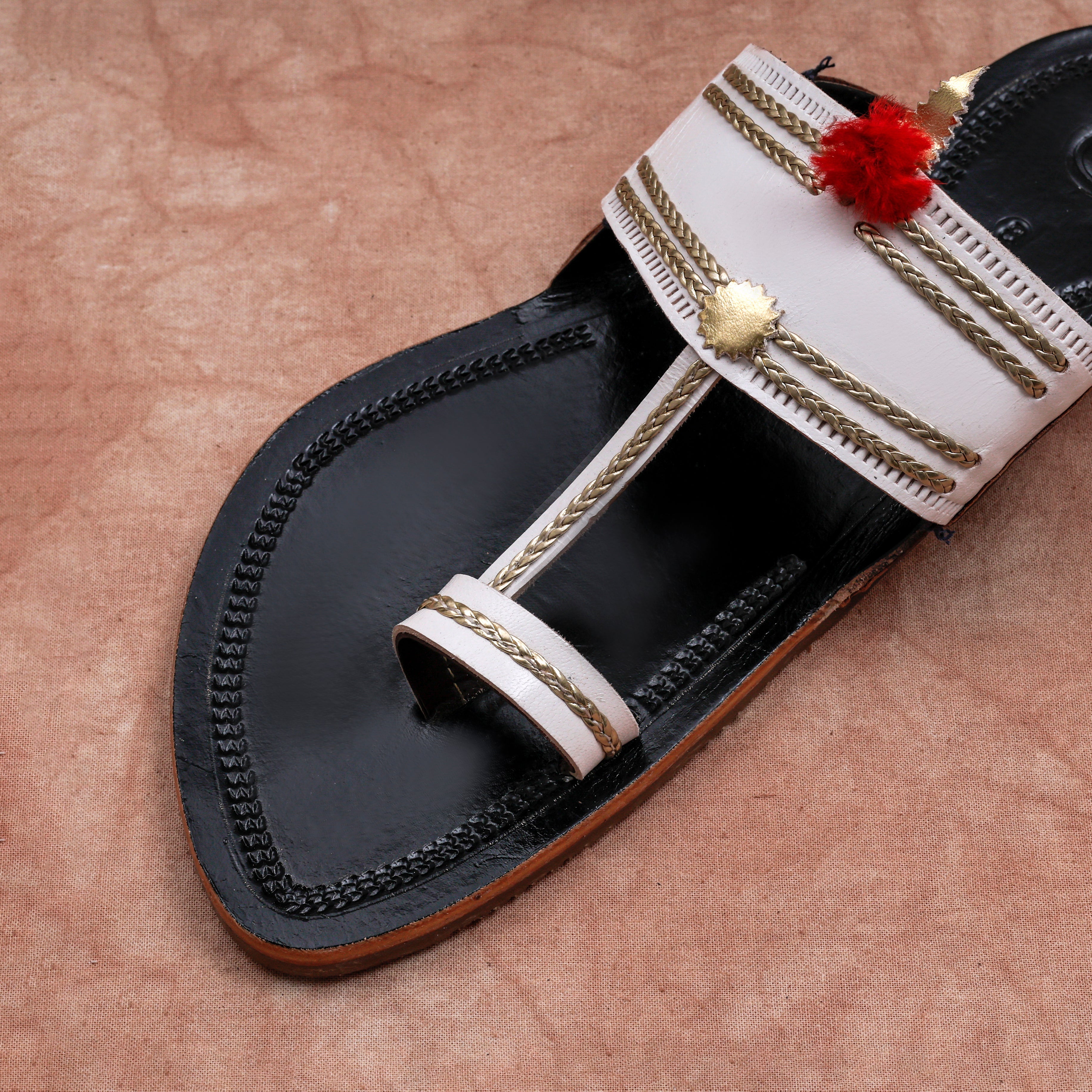 Black Artisan Crafted Leather Kolhapuri