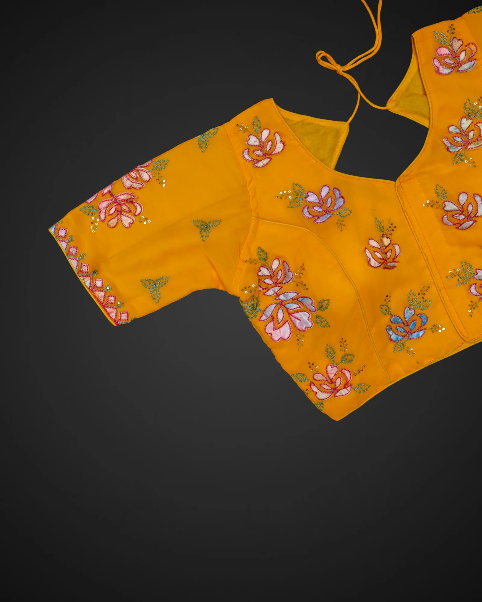 Georgette Cutout Back Readymade Blouse