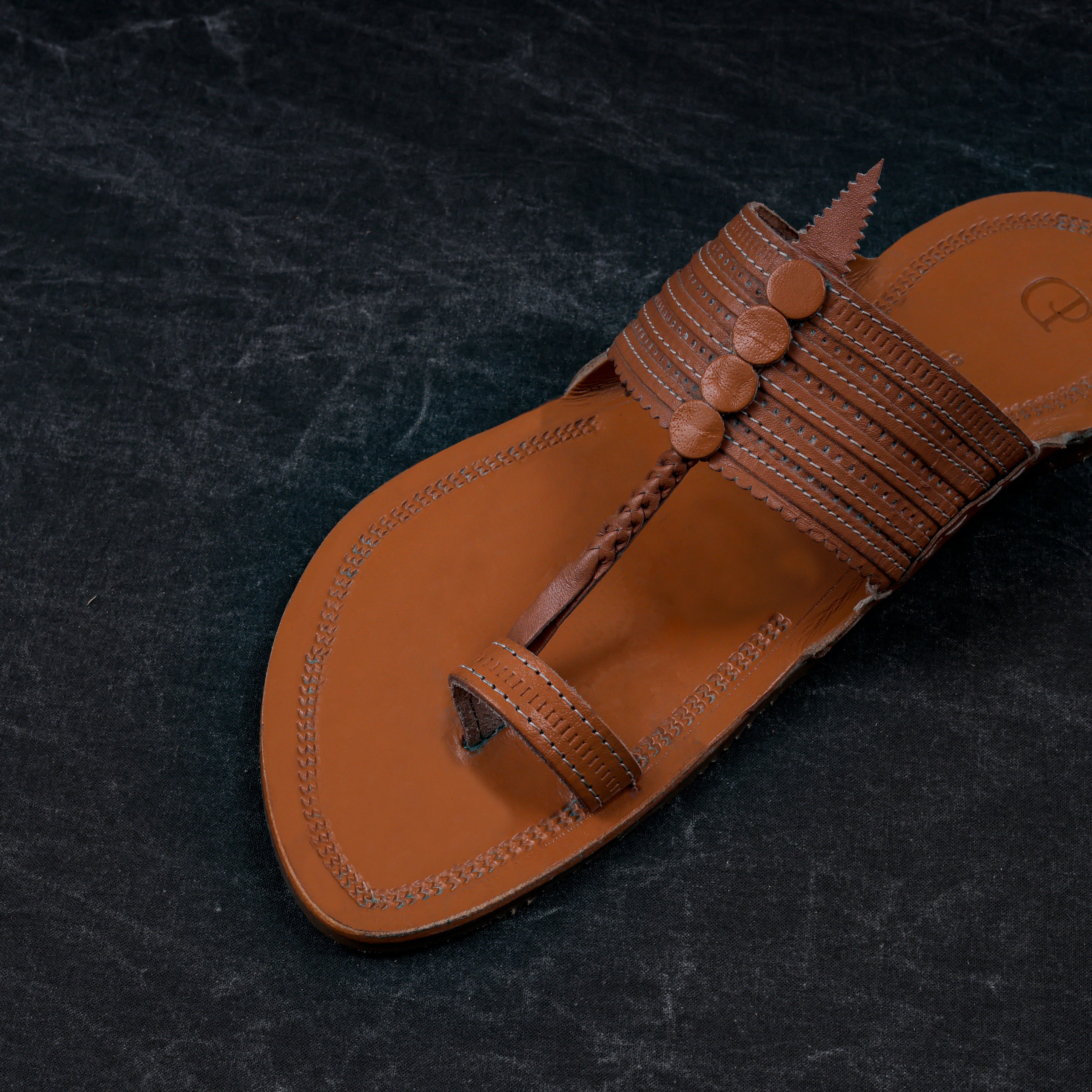 Tan Leather Kolhapuri Sandals