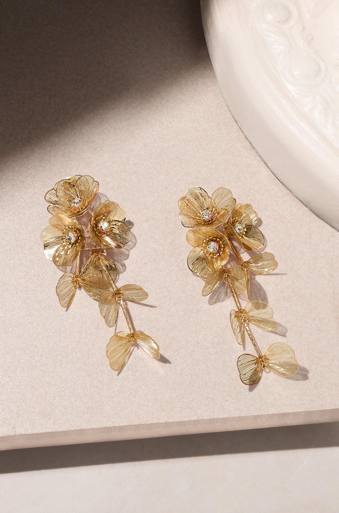 Artisan Woven Floral Filigree Earrings - Dyulokha