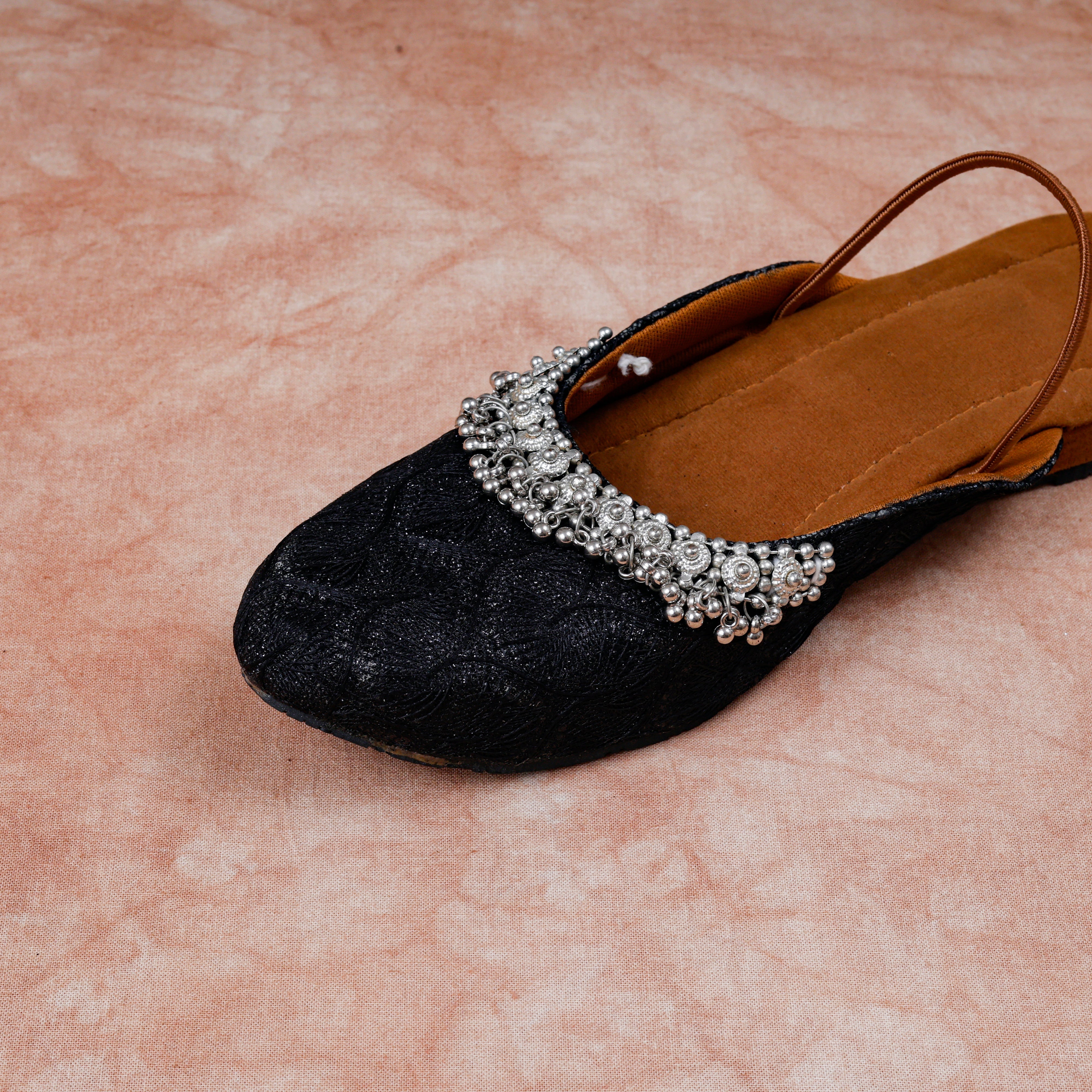 Soft Fabric Black Mules