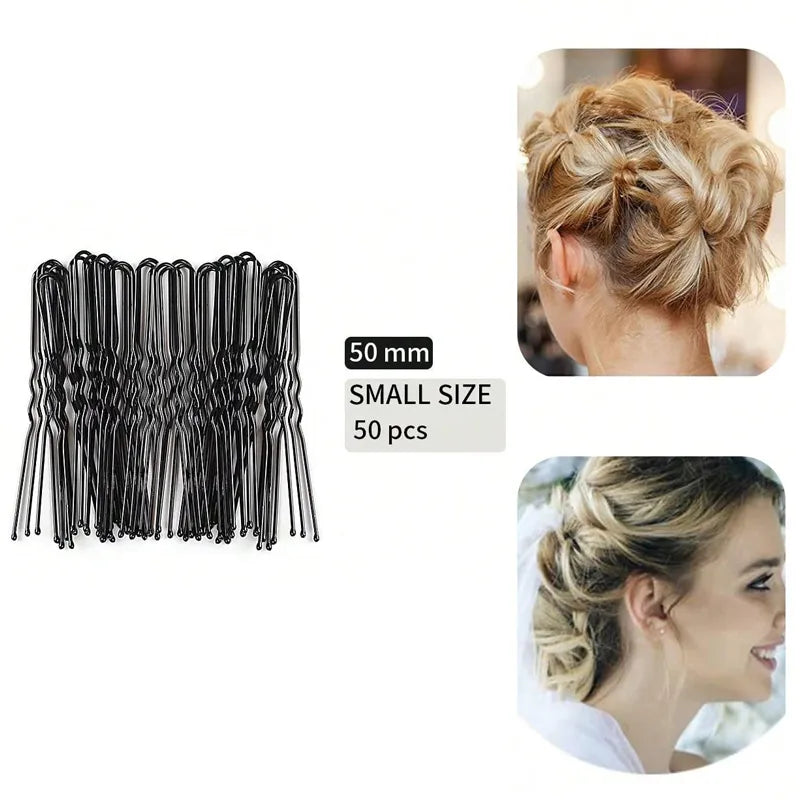 Solid Black Iron Hair Clip for Women