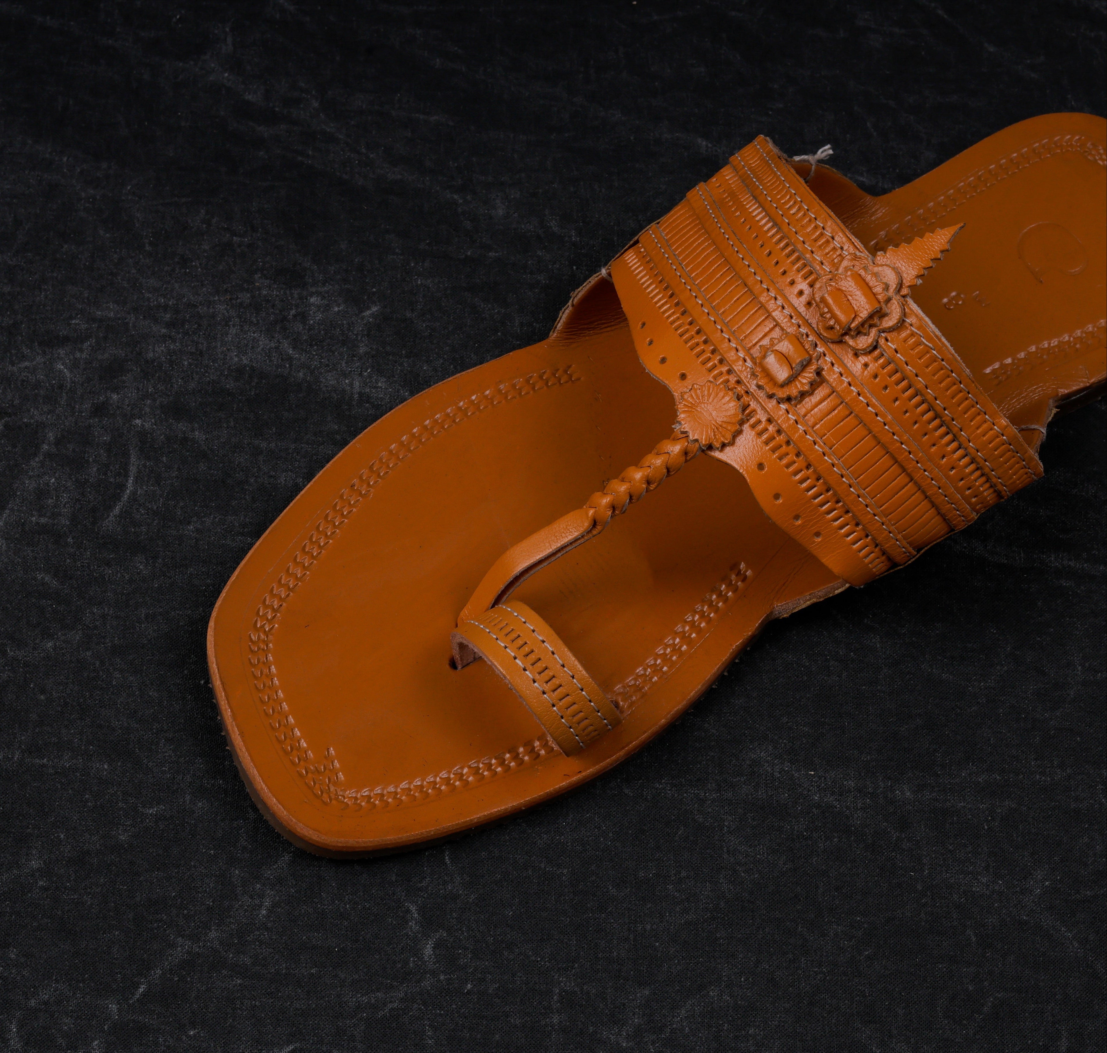 Tan Handcrafted Traditional Kolhapuri Sandals