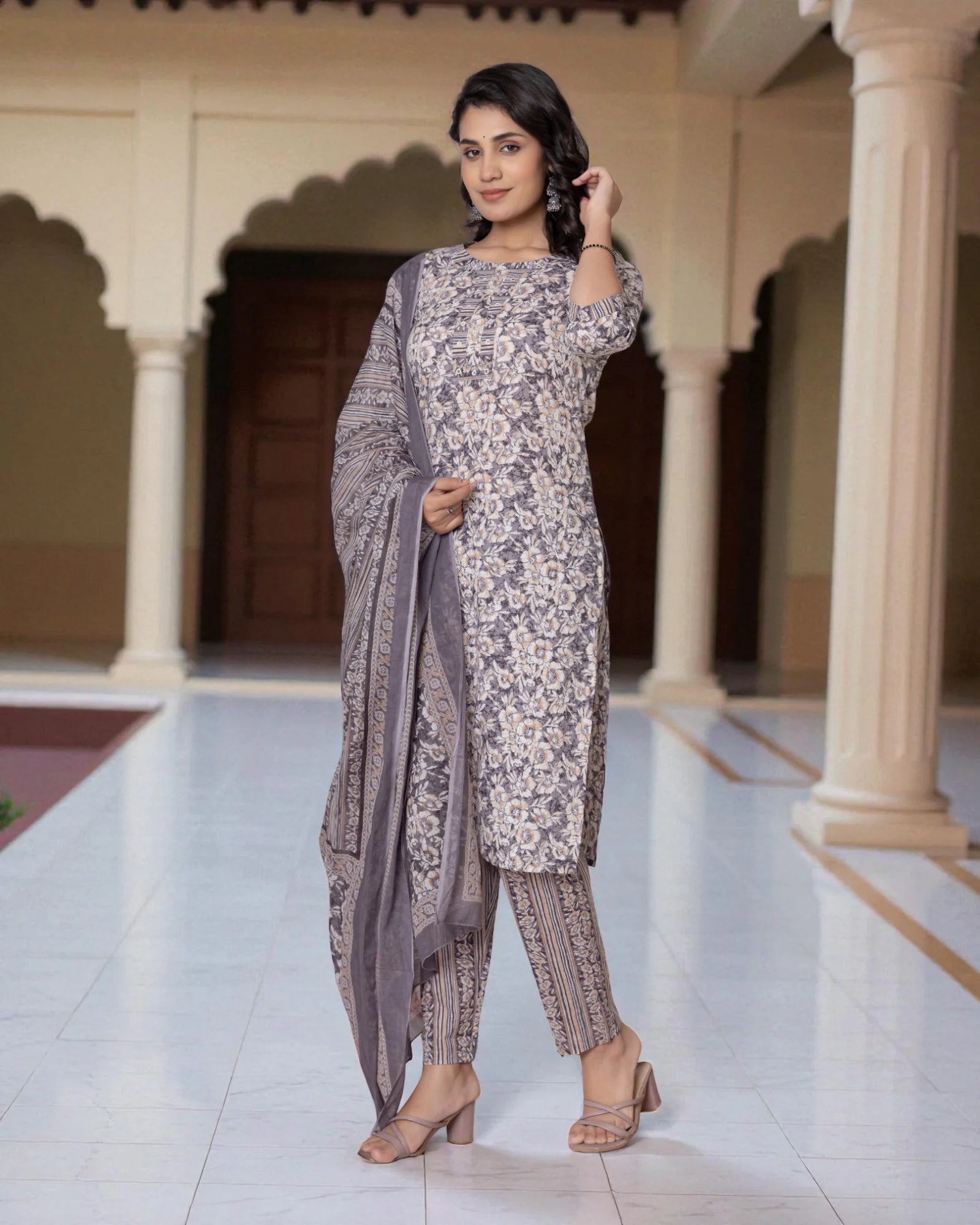 Floral Cotton Printed Kurta Set