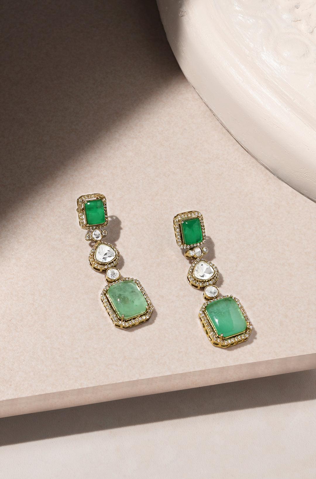 Victorian Mint Elegance Earrings - Dyulokha